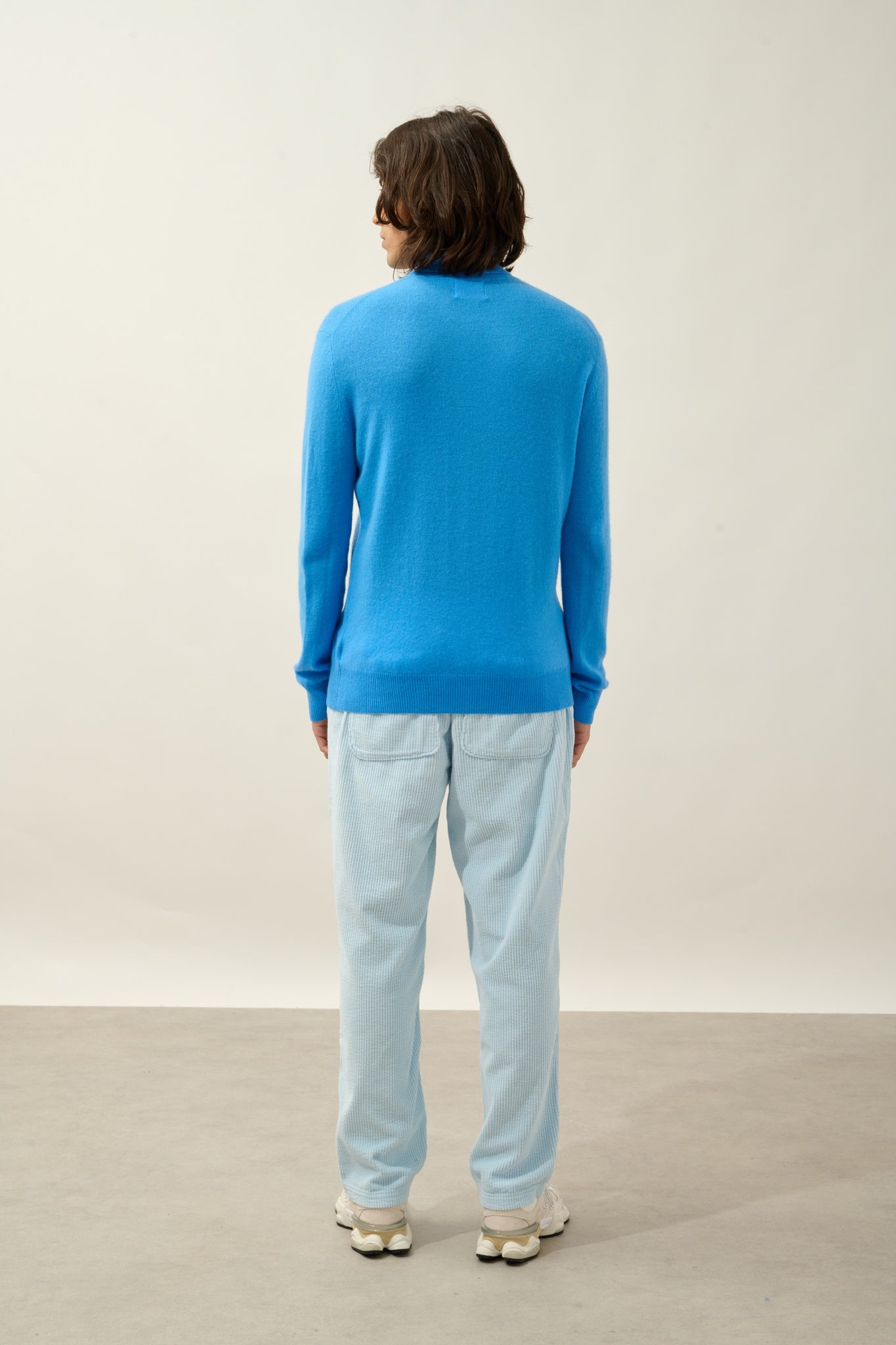 BANGE pull col roulé bleuet 100% cachemire