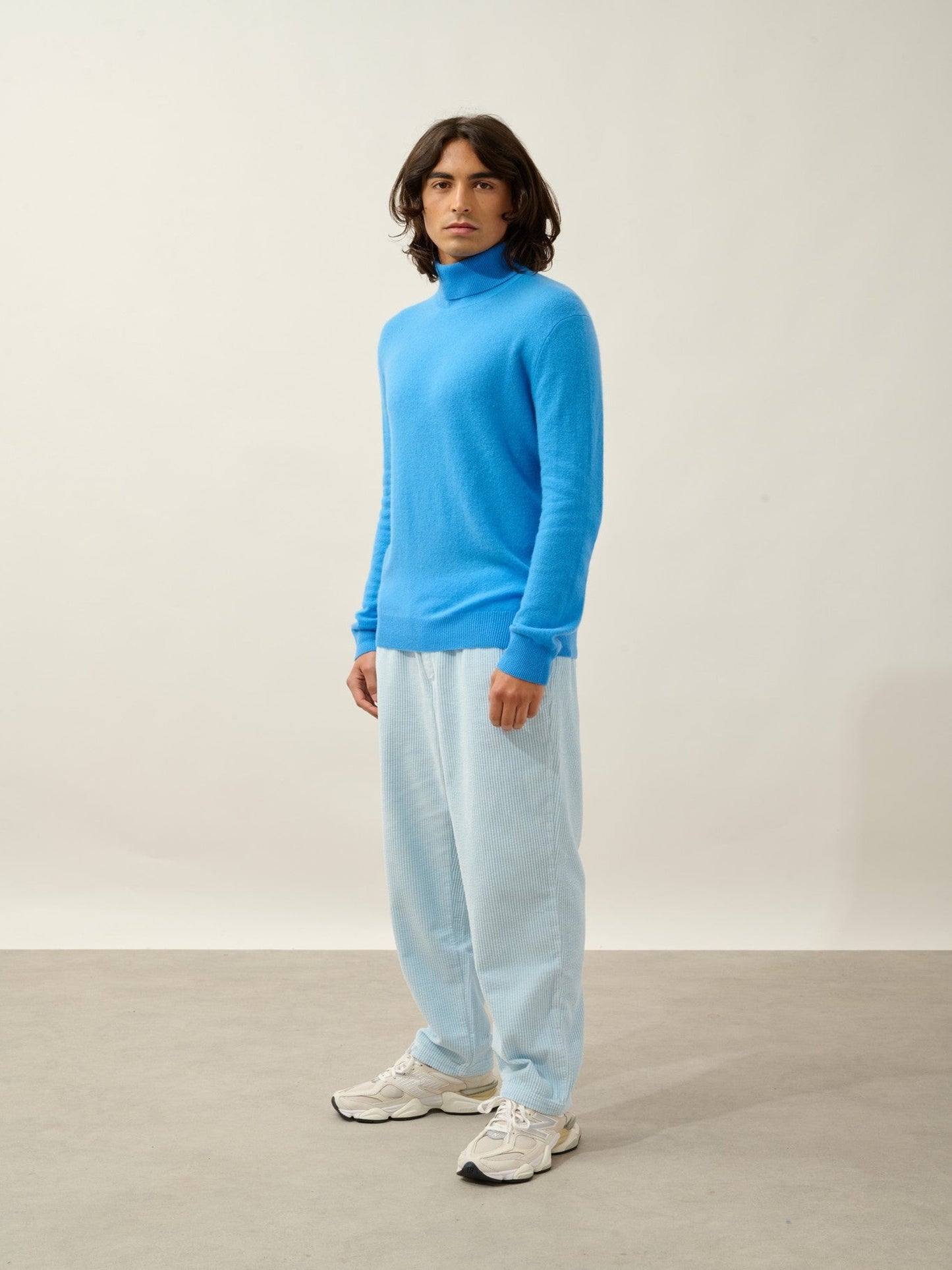 bange pull col roulé bleuet 100% cachemire