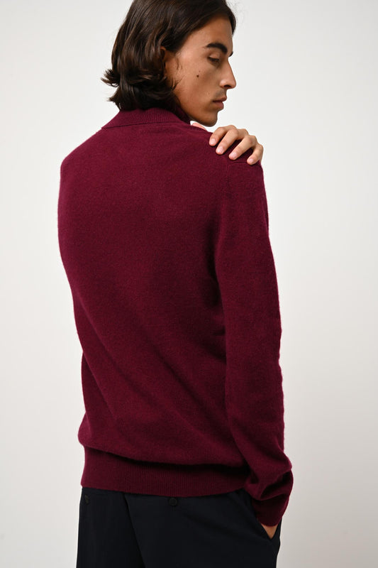 BANGE burgundy turtleneck sweater 100% cashmere