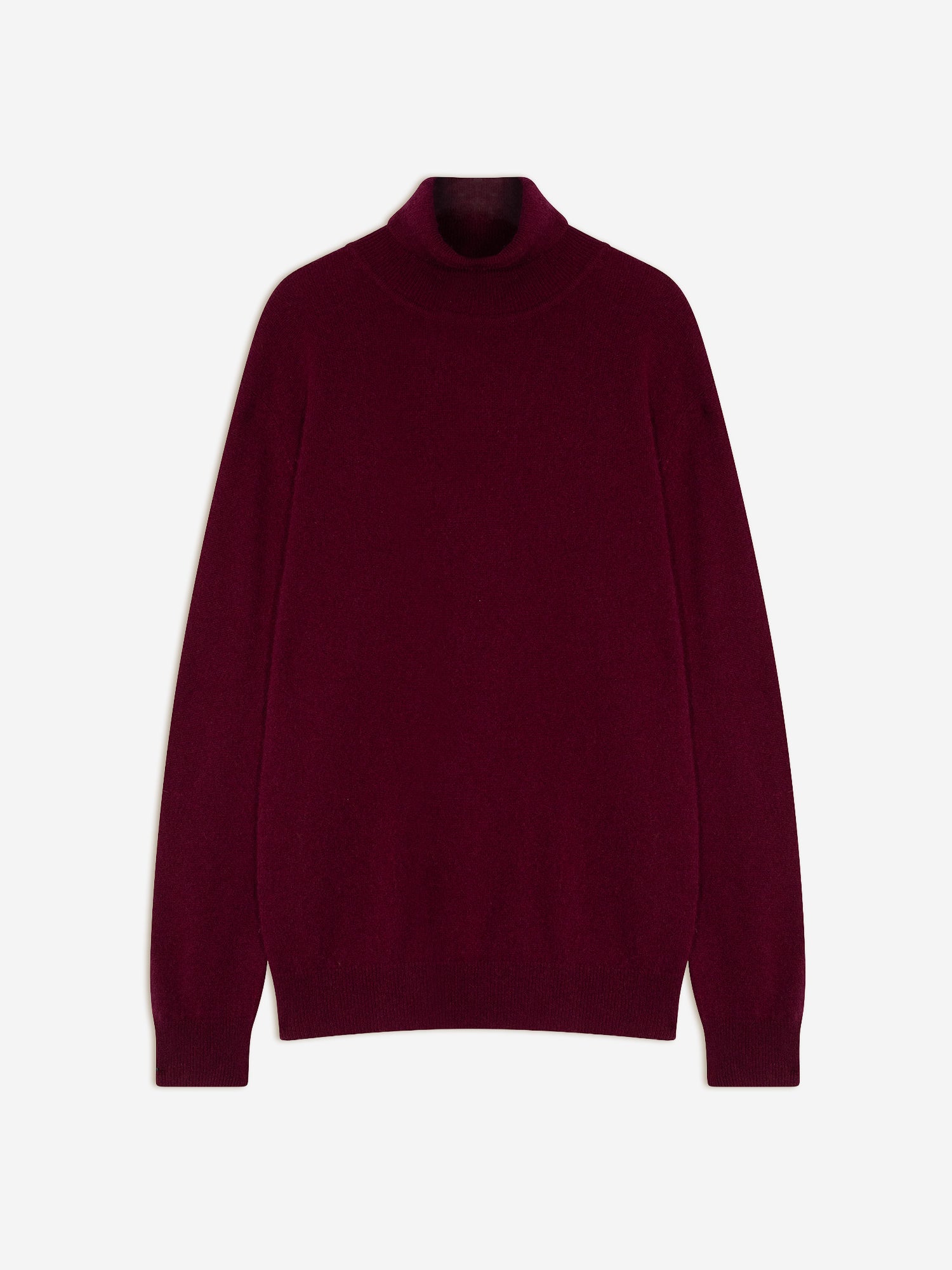 BANGE pull col roulé bordeaux 100% cachemire
