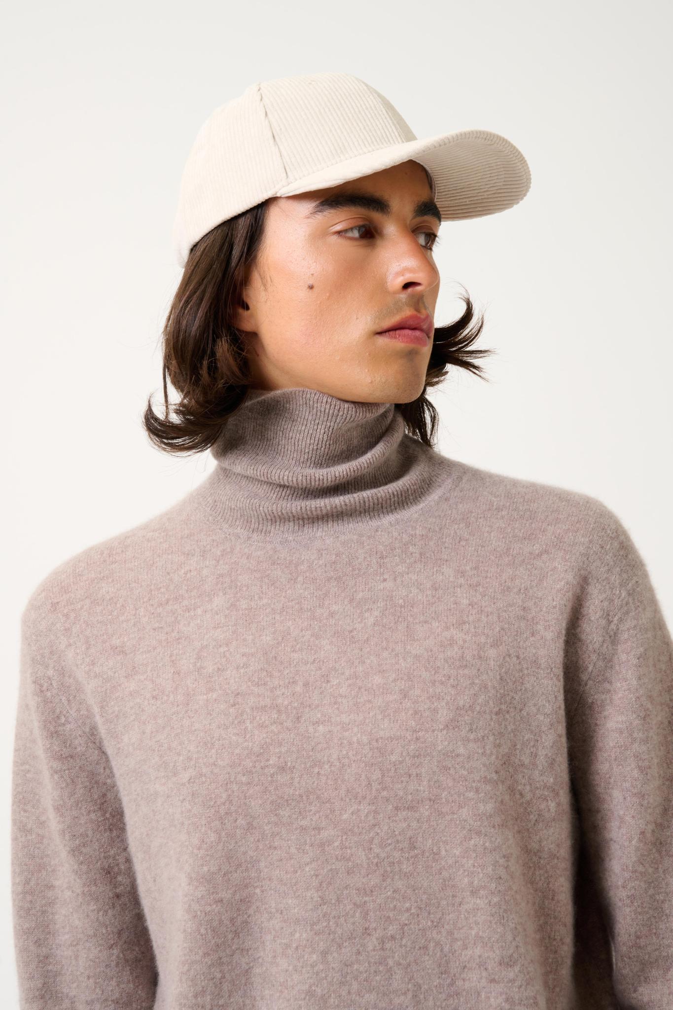 BANGE turtleneck sweater caribou mottled 100% cashmere