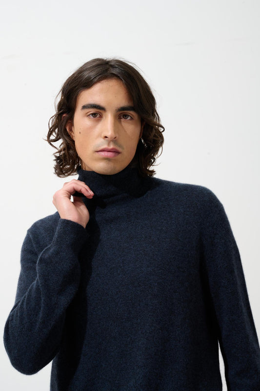 BANGE caviar turtleneck sweater 100% cashmere