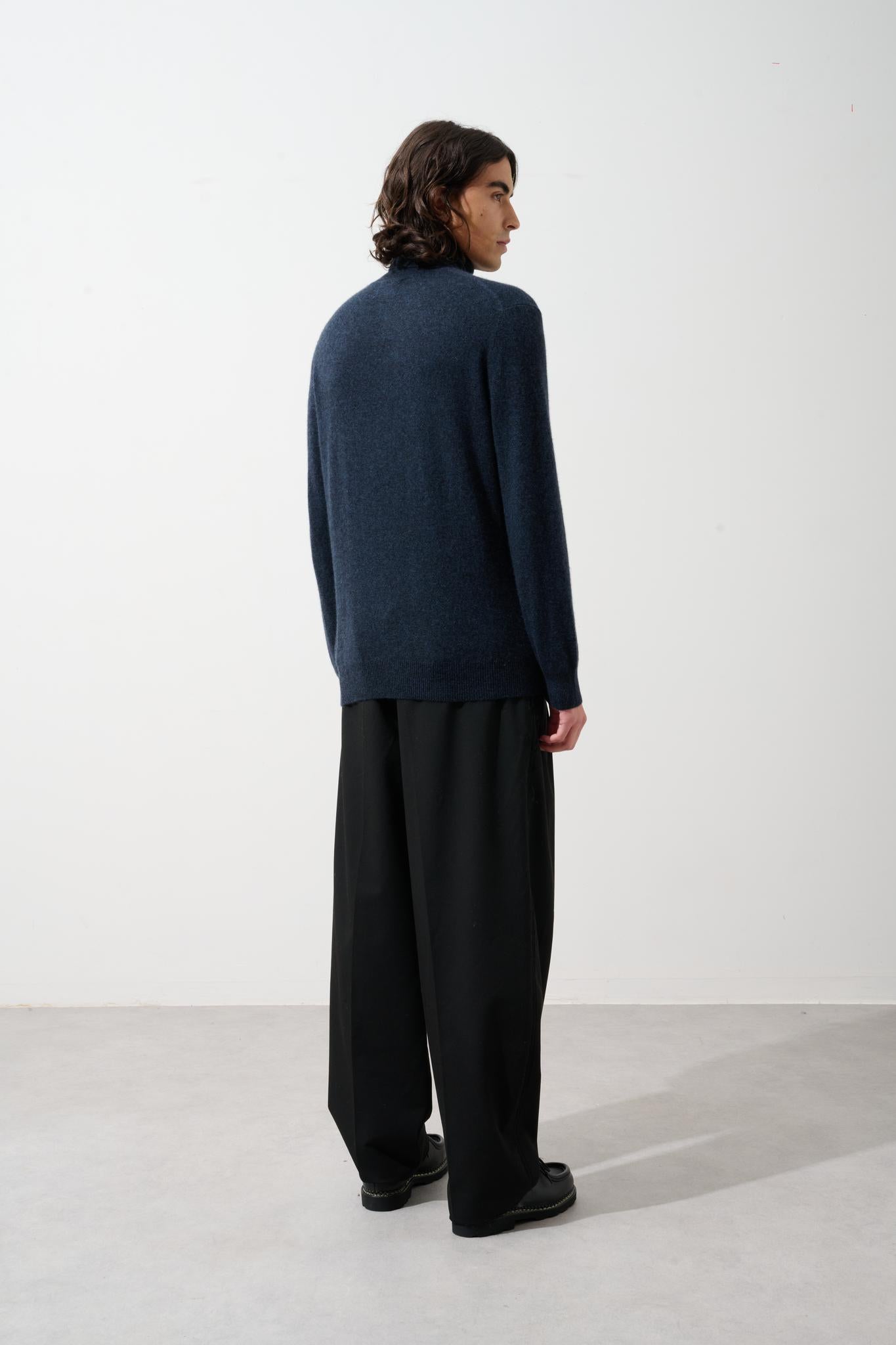 BANGE pull col roulé caviar 100% cachemire