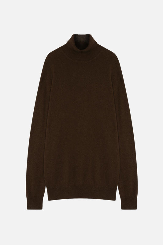 BANGE turtleneck sweater choco 100% cashmere