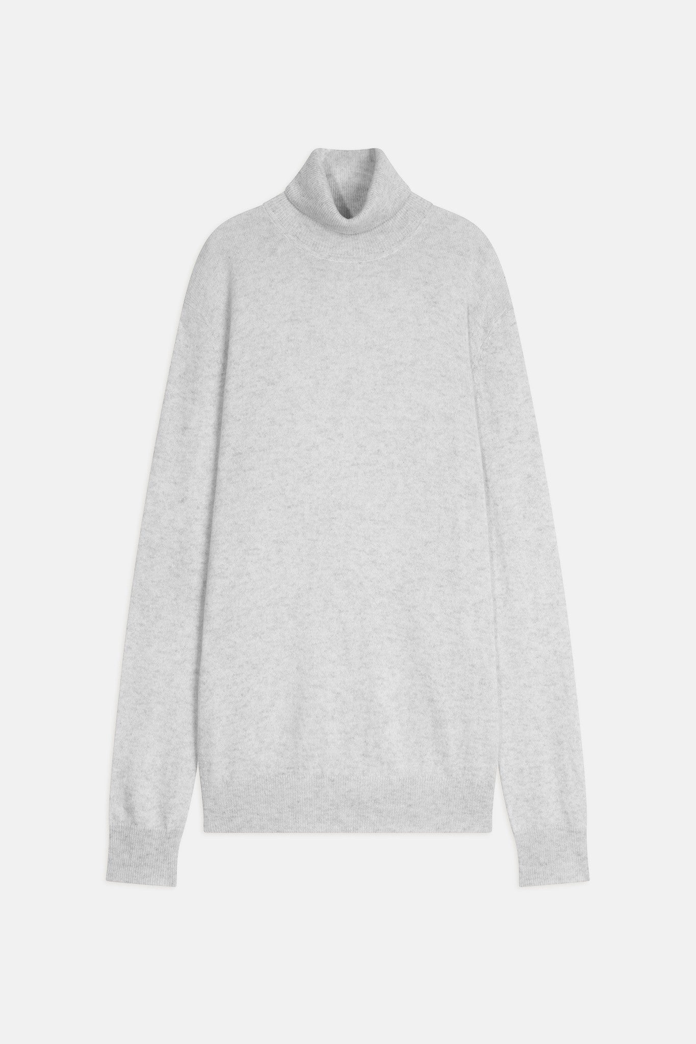 bange pull col roulé gris perle chiné 100% cachemire