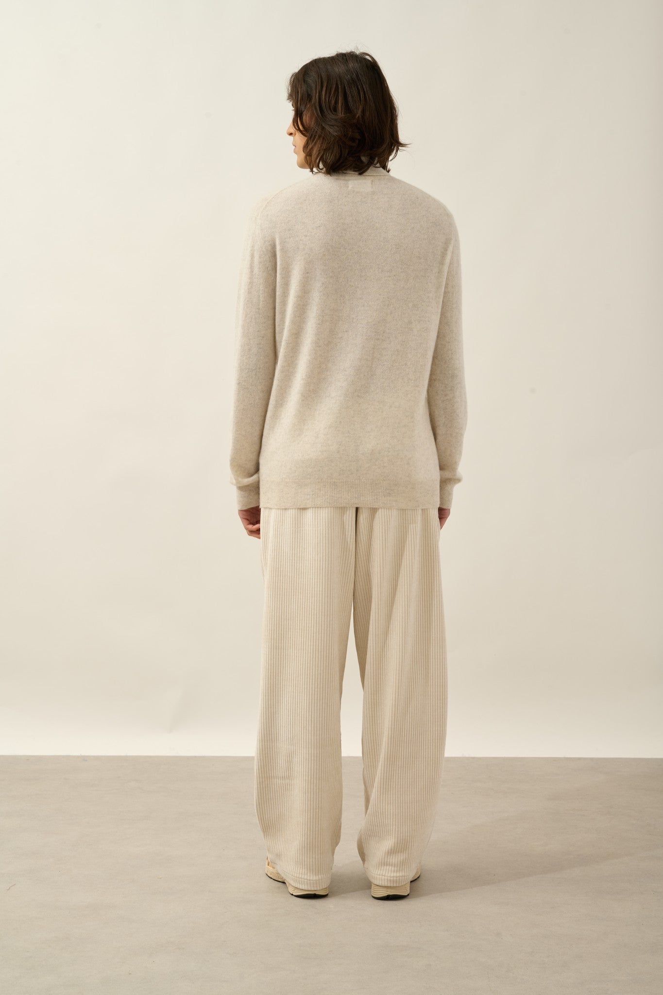 bange pull col roulé gris perle chiné 100% cachemire