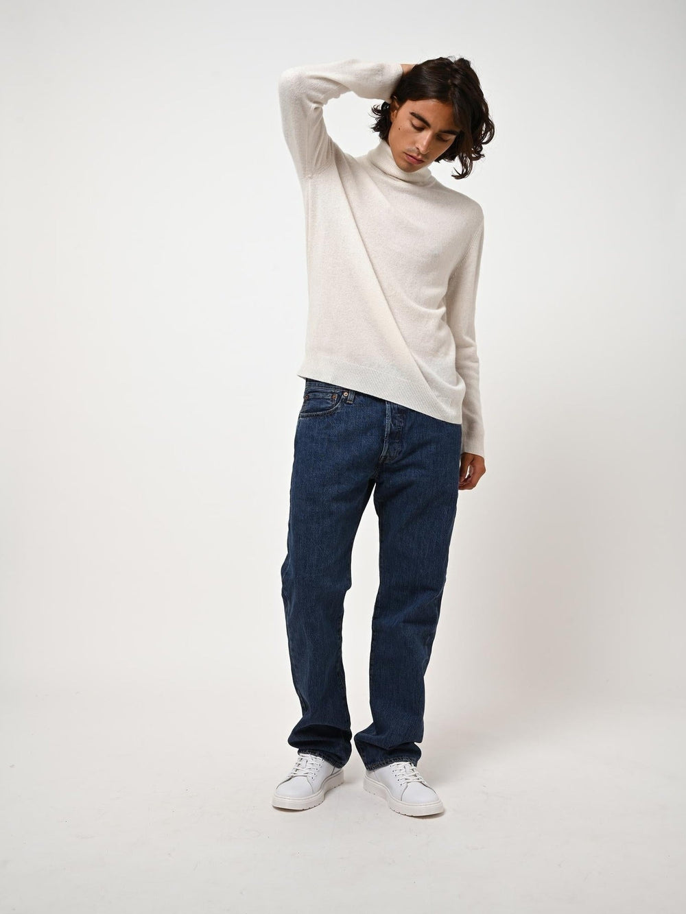 BANGE Rollkragenpullover Elfenbein 100% Kaschmir