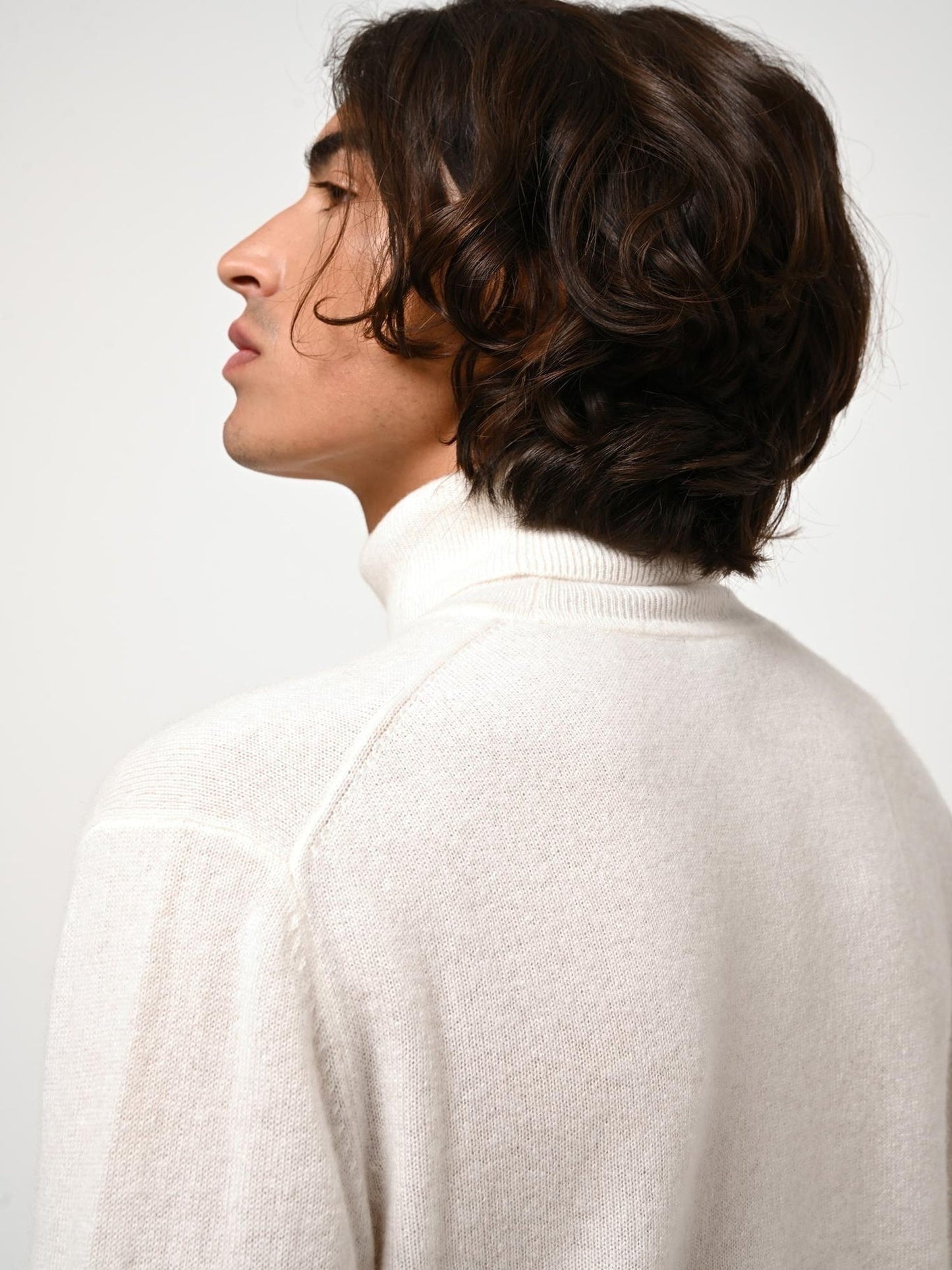 BANGE Rollkragenpullover Elfenbein 100% Kaschmir