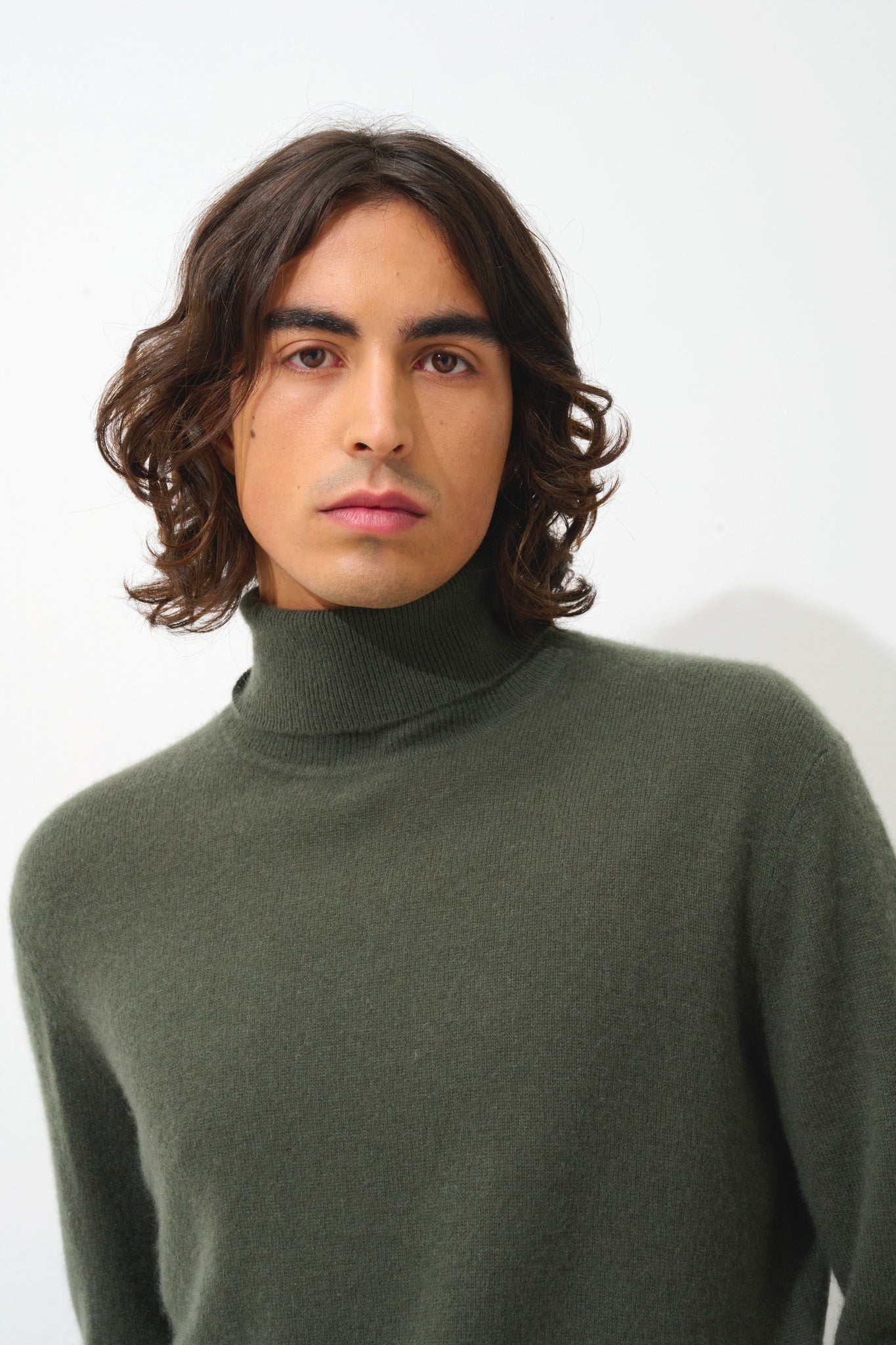 BANGE Rollkragenpullover khaki 100% Kaschmir