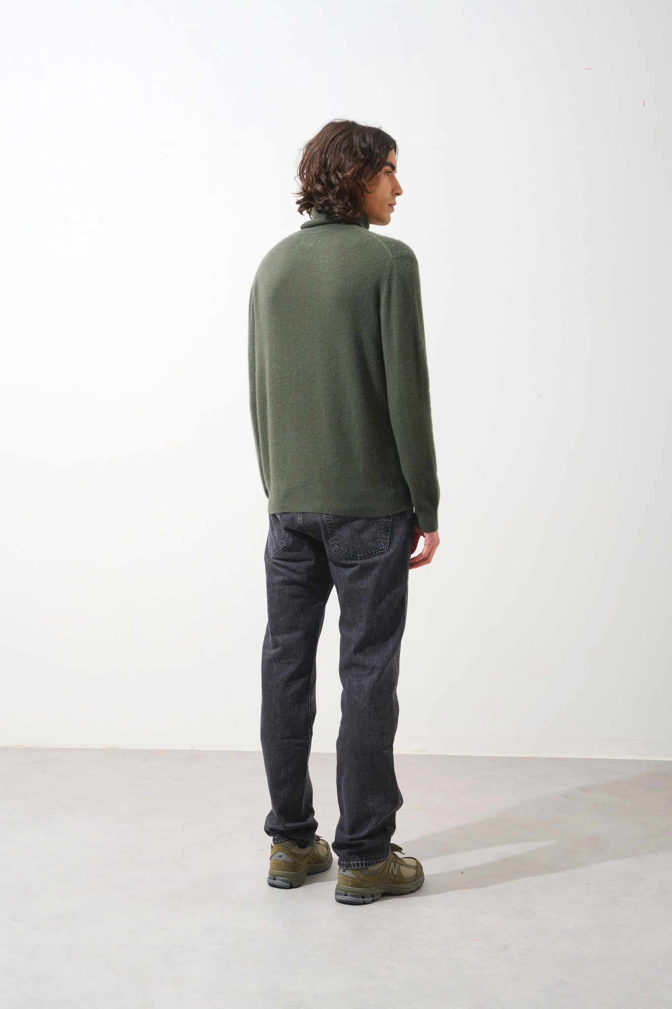 BANGE Rollkragenpullover khaki 100% Kaschmir