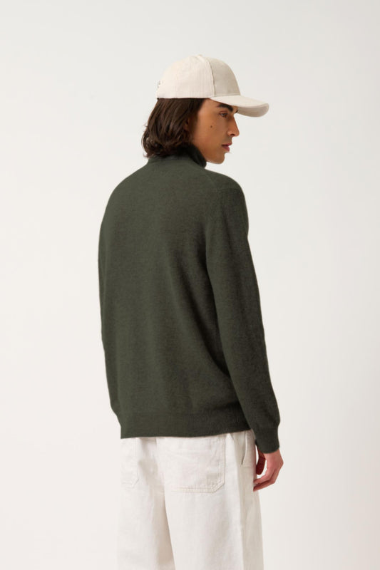 BANGE khaki turtleneck sweater 100% cashmere