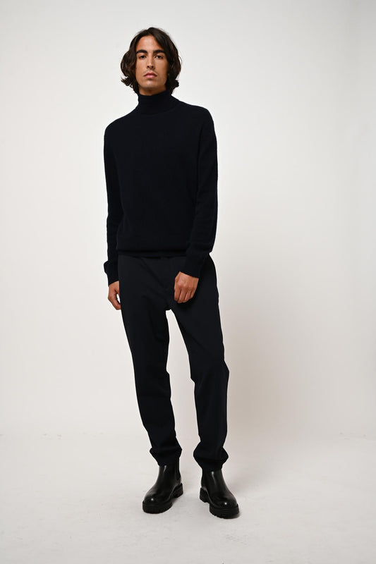 BANGE navy turtleneck sweater 100% cashmere