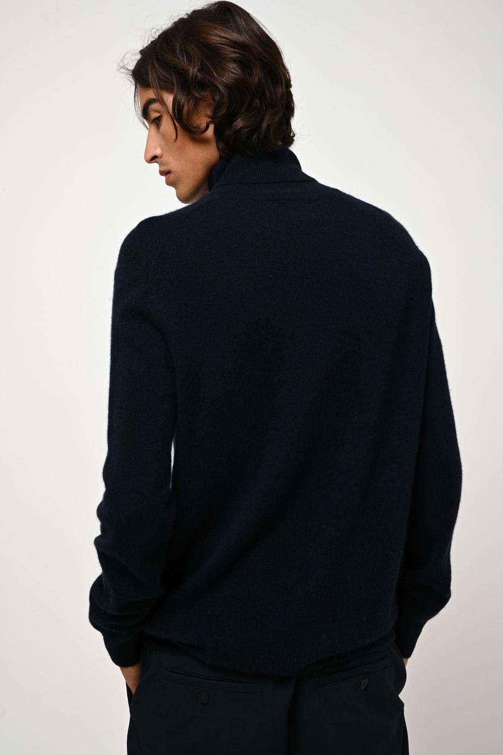 BANGE navy turtleneck sweater 100% cashmere