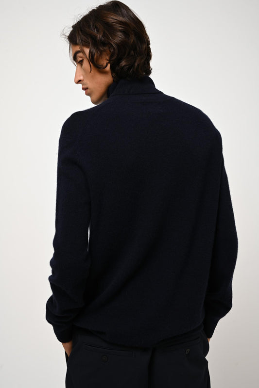 BANGE navy turtleneck sweater 100% cashmere