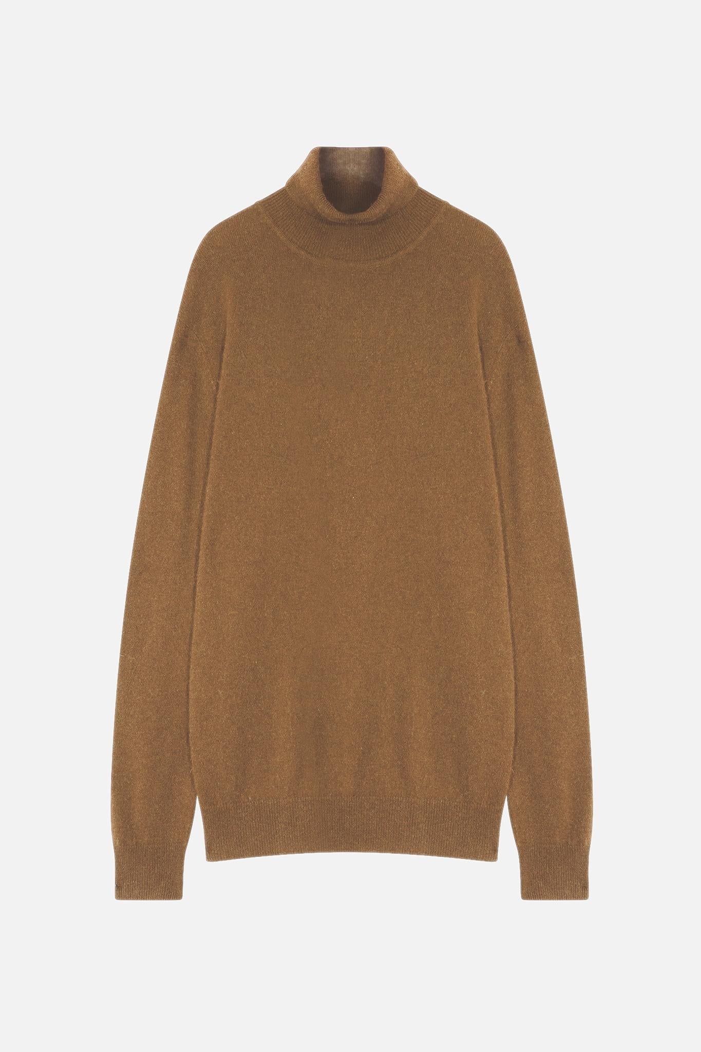 BANGE turtleneck sweater hazelnut 100% cashmere