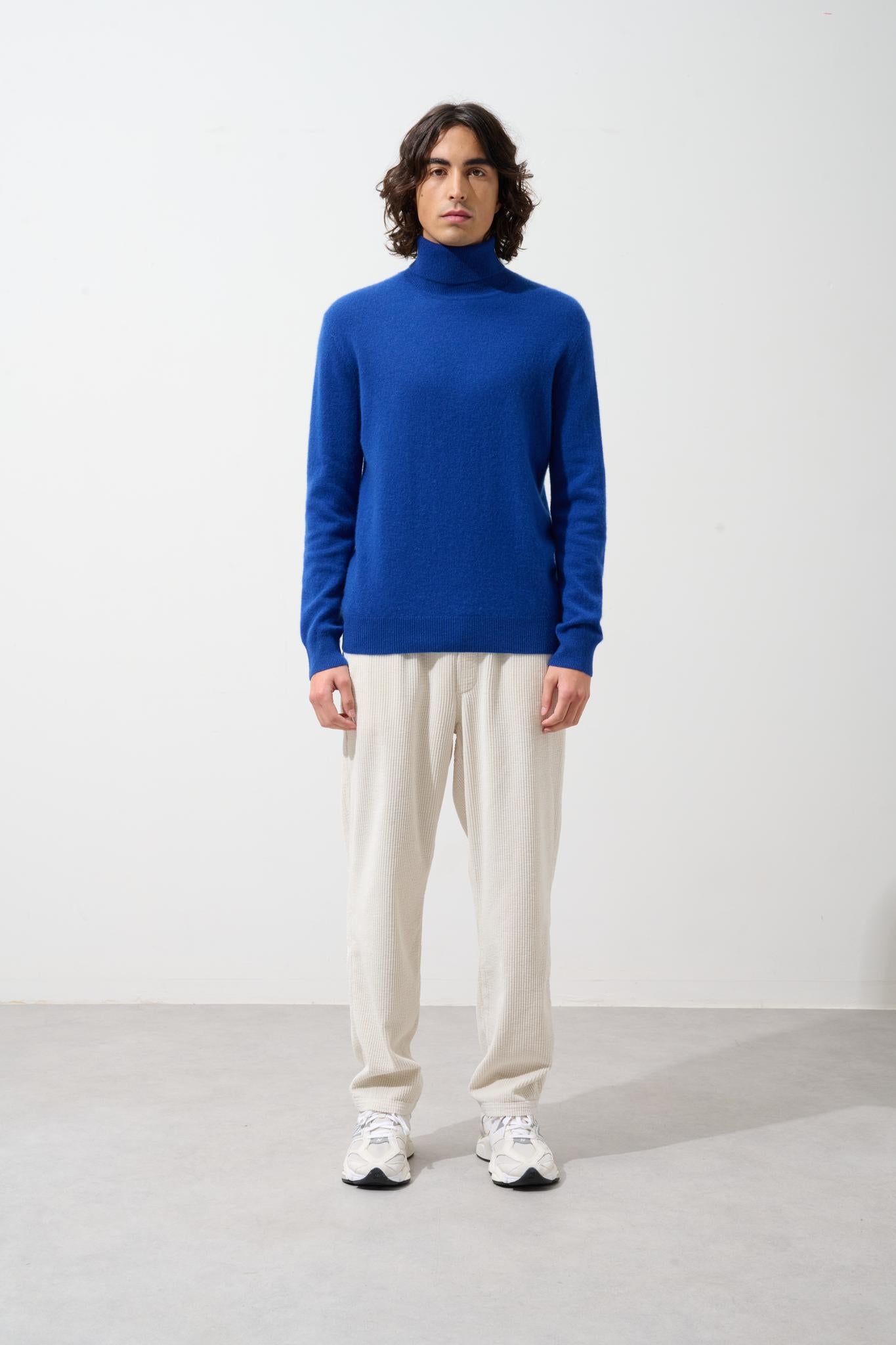 BANGE ultramarine turtleneck sweater 100% cashmere