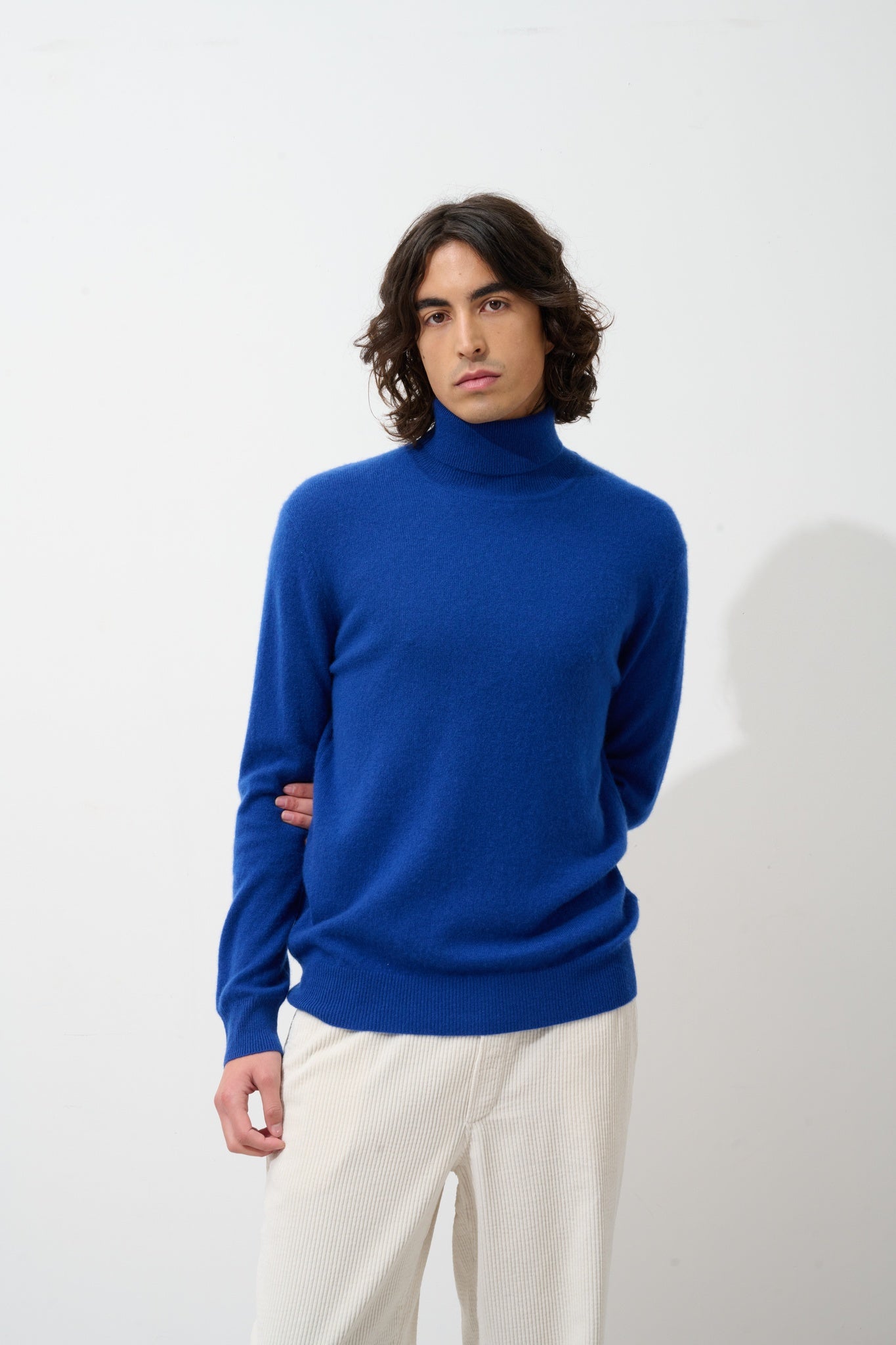 BANGE ultramarine turtleneck sweater 100% cashmere
