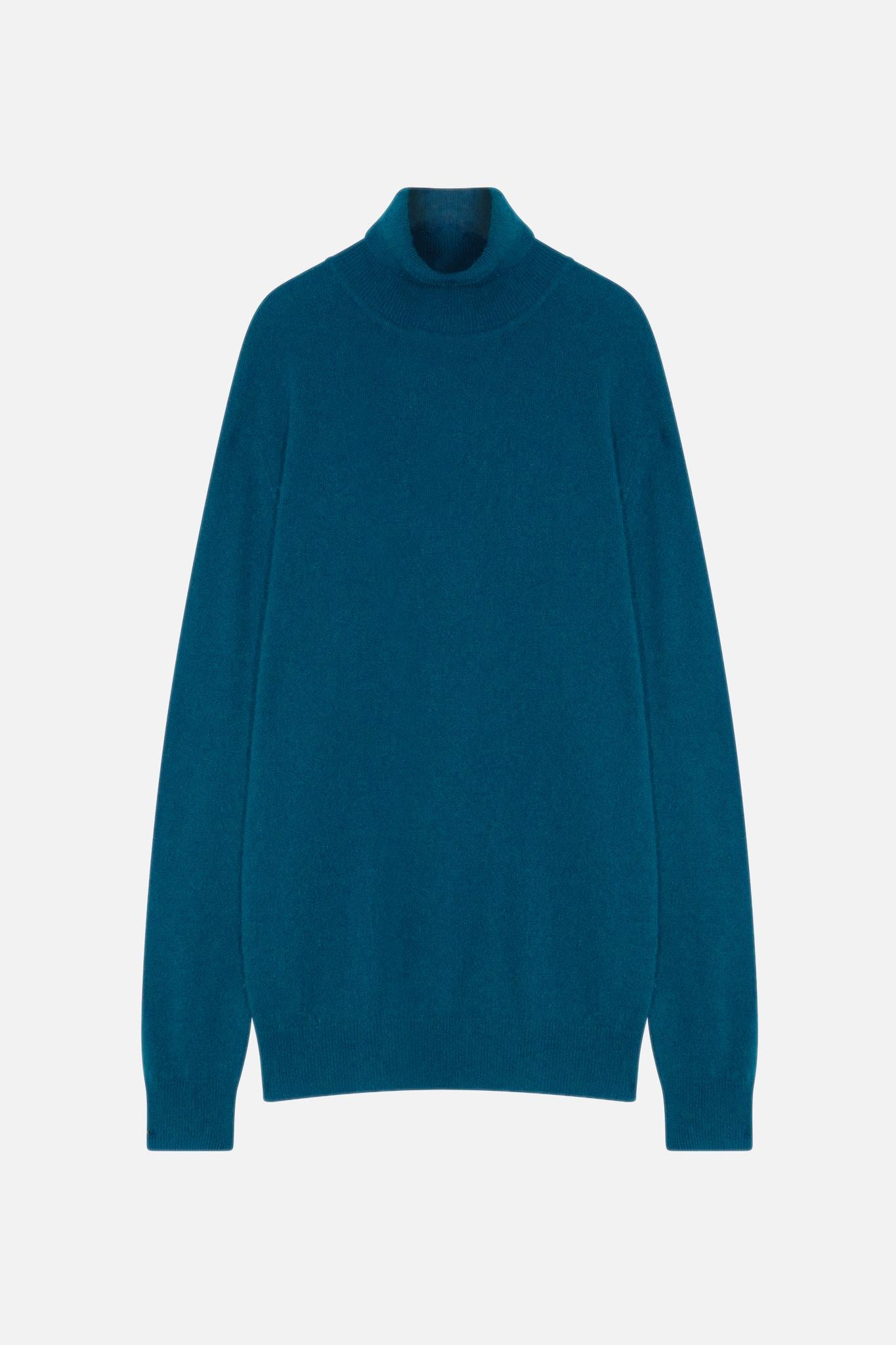 BANGE peacock turtleneck sweater 100% cashmere