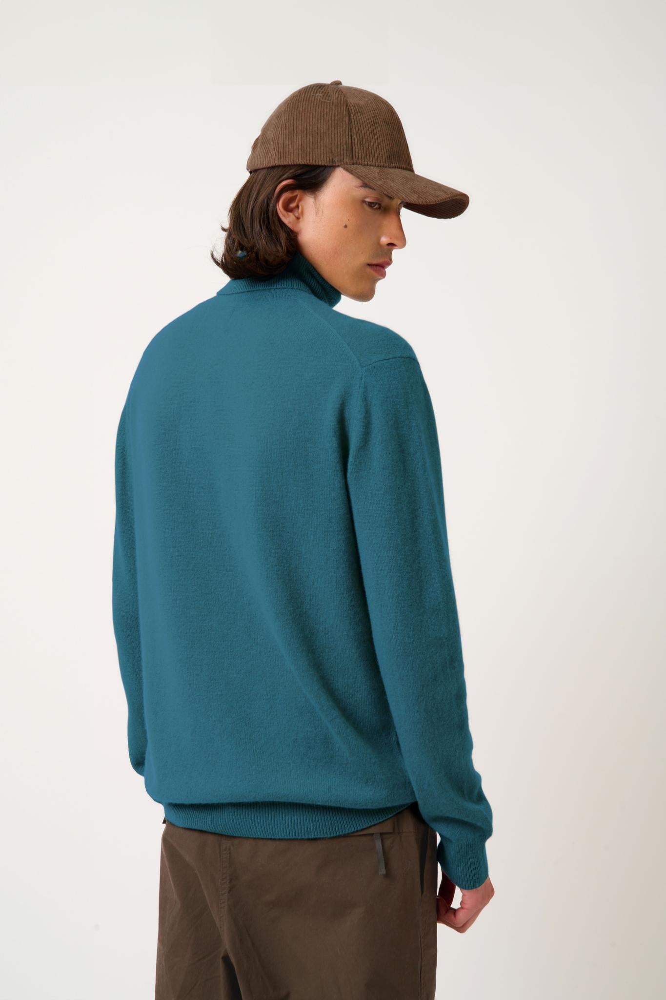 BANGE peacock turtleneck sweater 100% cashmere