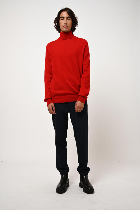 BANGE red turtleneck sweater 100% cashmere