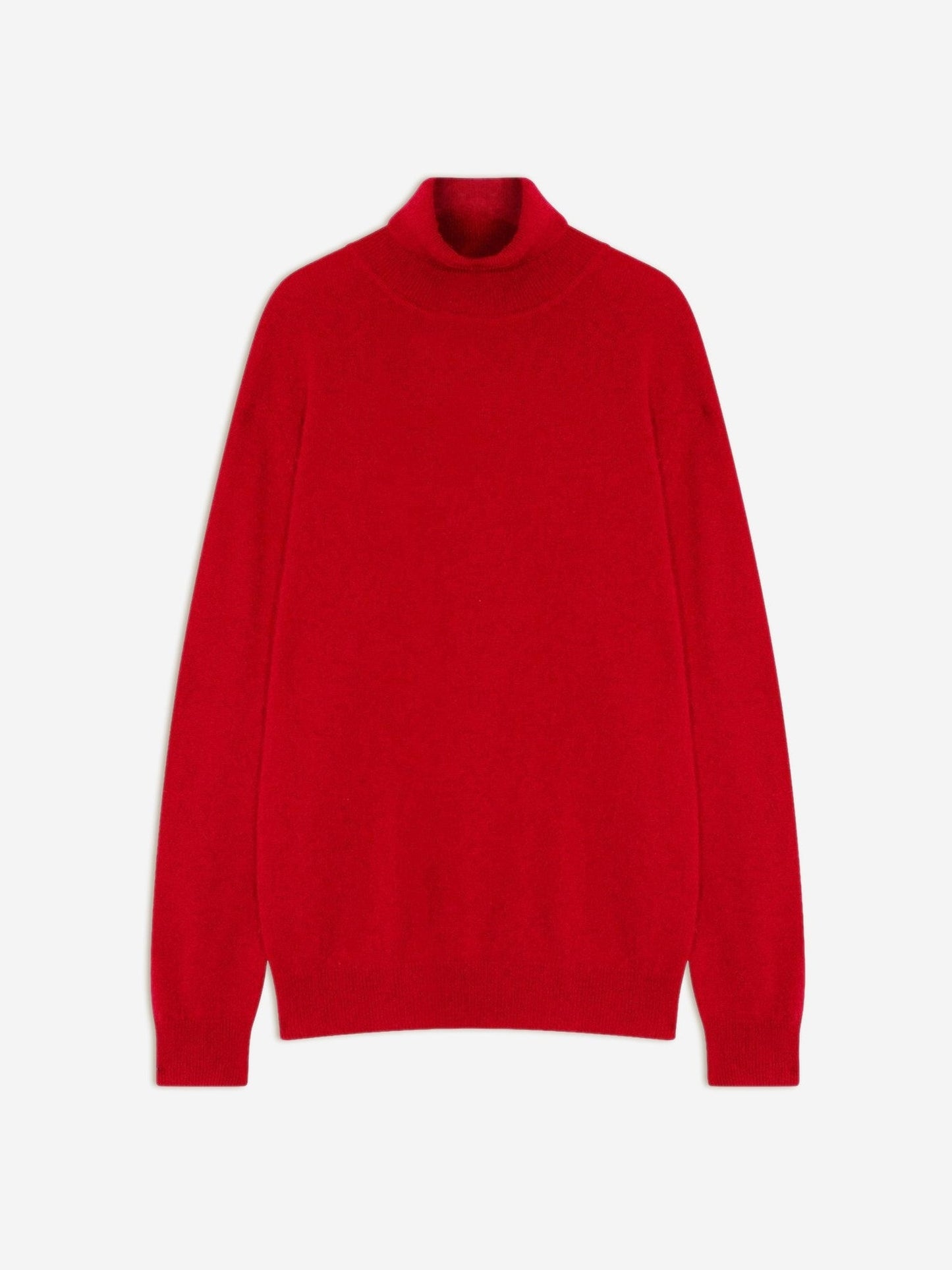 bange pull col roulé rouge 100% cachemire