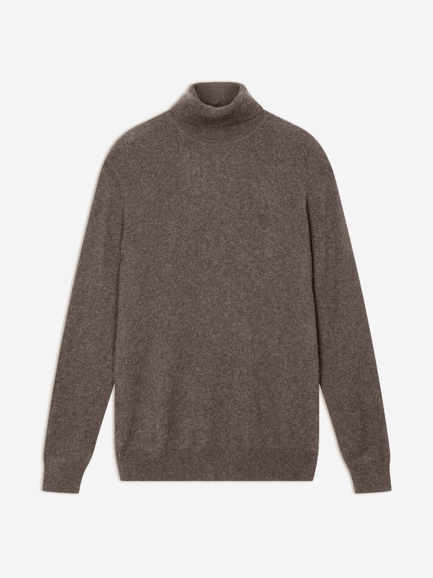 BANGE melierter taupefarbener Rollkragenpullover 100% Kaschmir