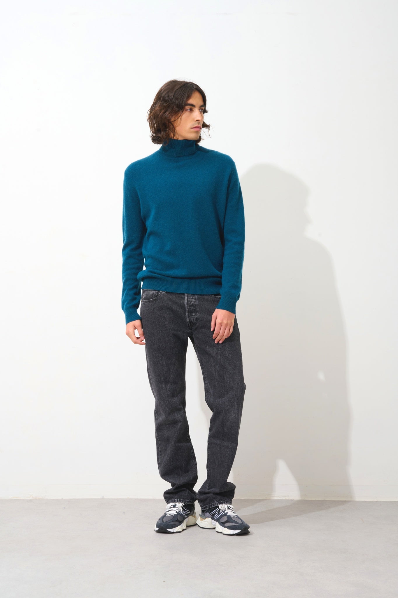 BANGE Rollkragenpullover ente-grün 100% Kaschmir