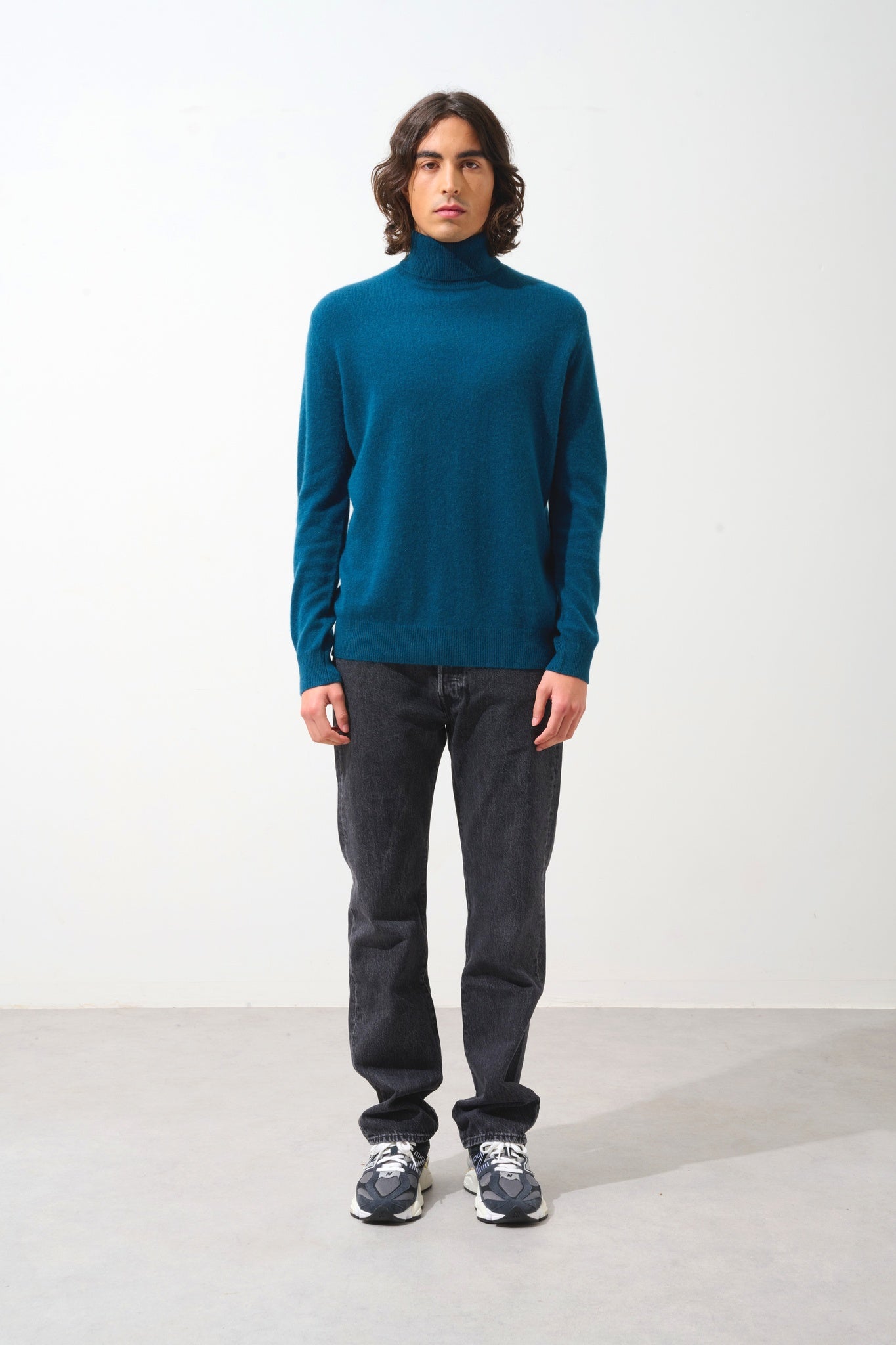 BANGE duck green turtleneck sweater 100% cashmere