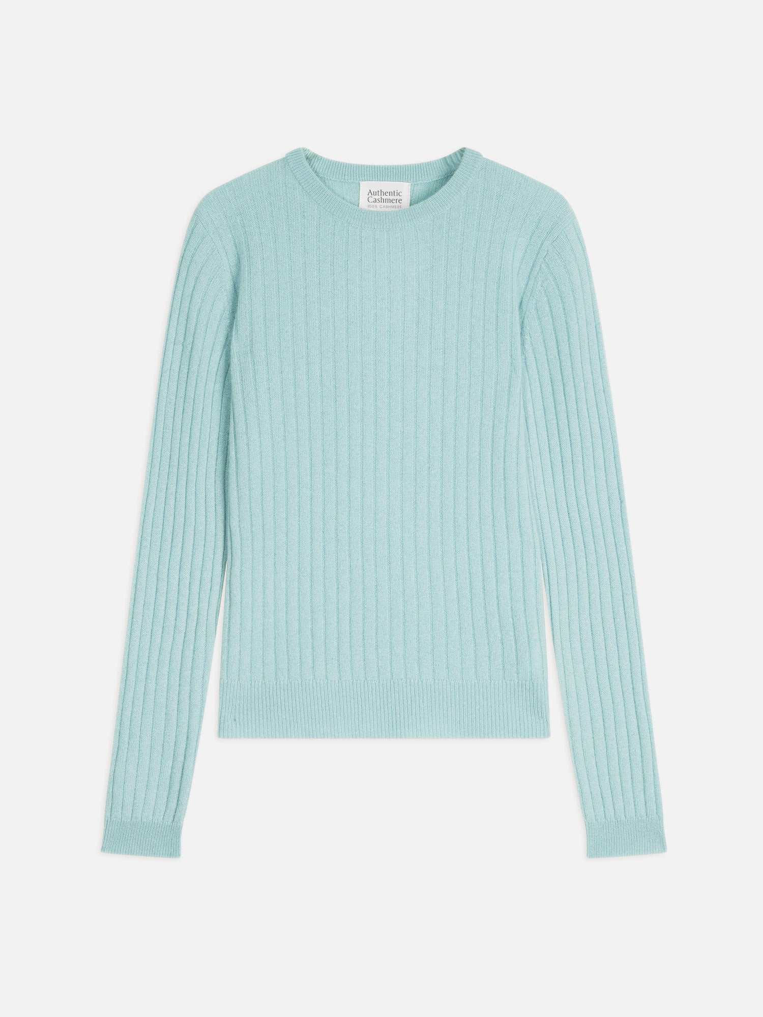 BELLA pull col rond aqua 100% cachemire