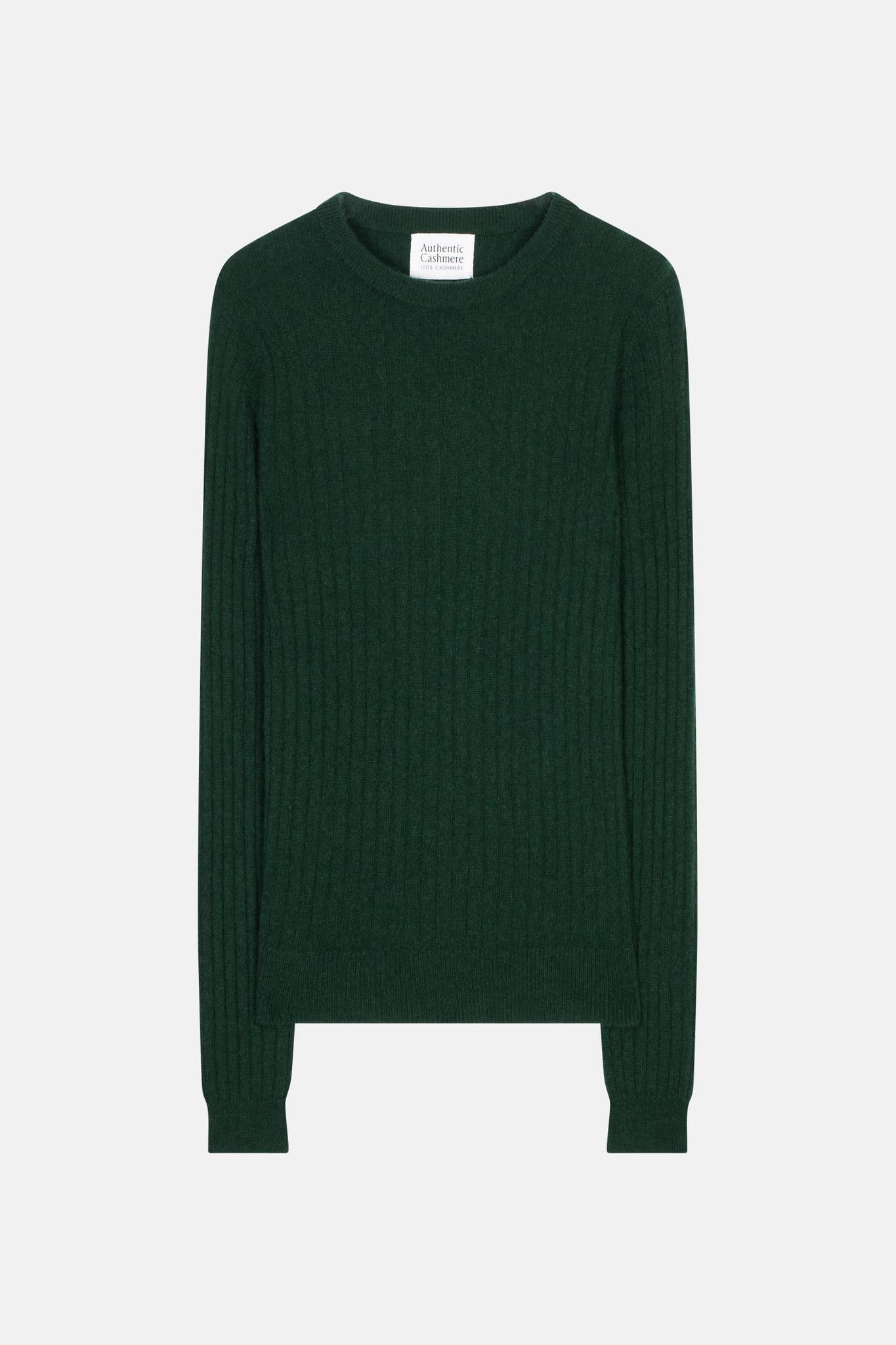 BELLA Pullover mit Rundhalsausschnitt Zypresse 100% Kaschmir