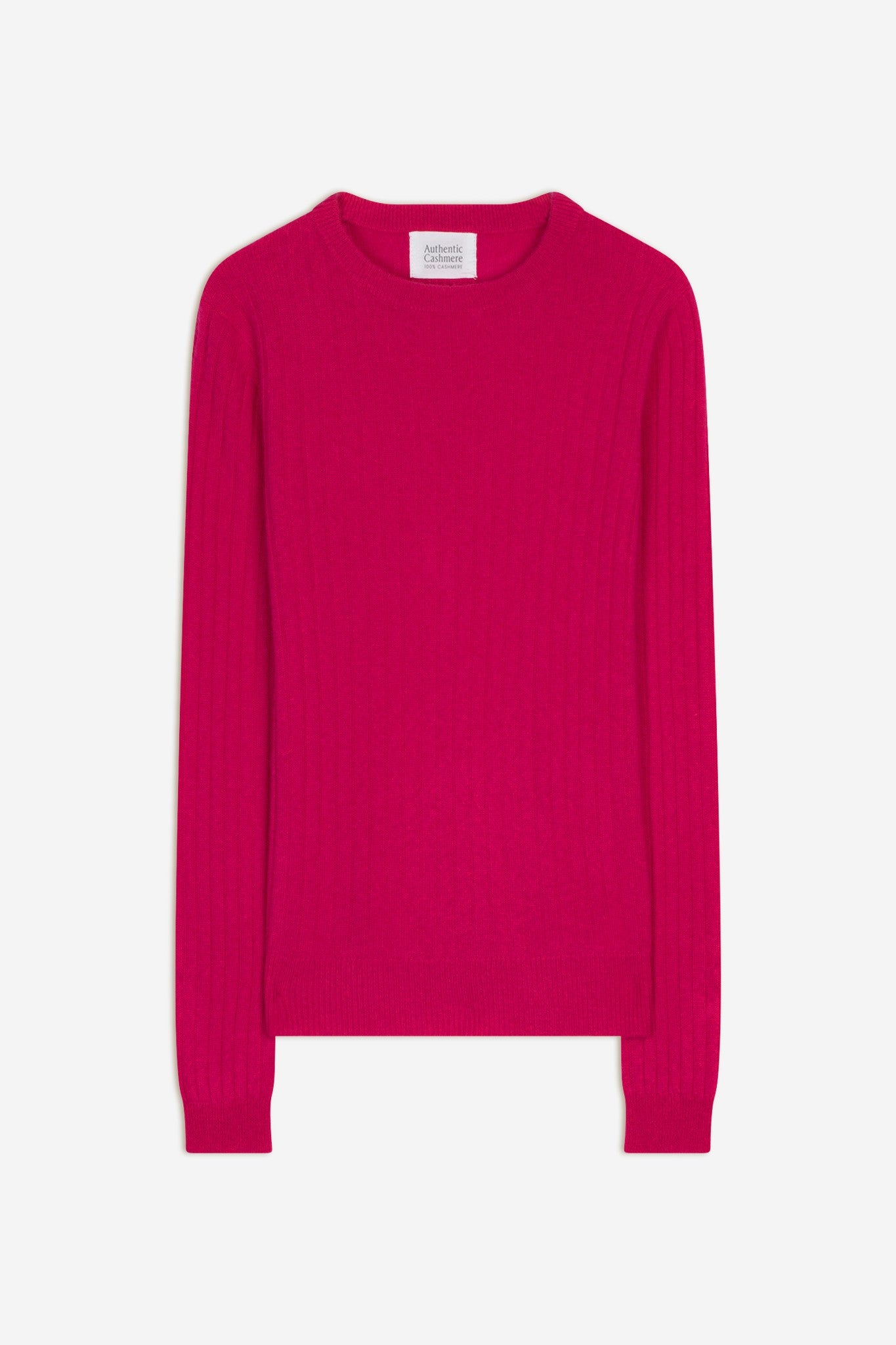 bella pull col rond fuchsia 100% cachemire