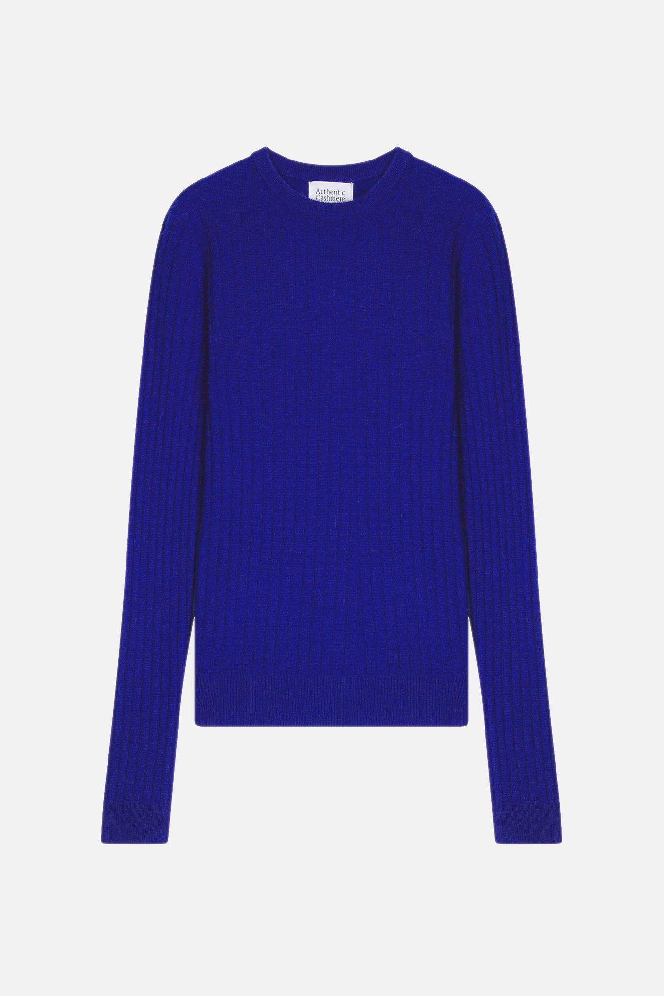 BELLA round-neck sweater indigo 100% cashmere