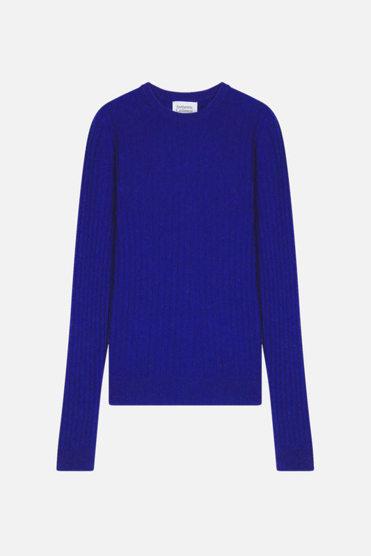 BELLA round-neck sweater indigo 100% cashmere