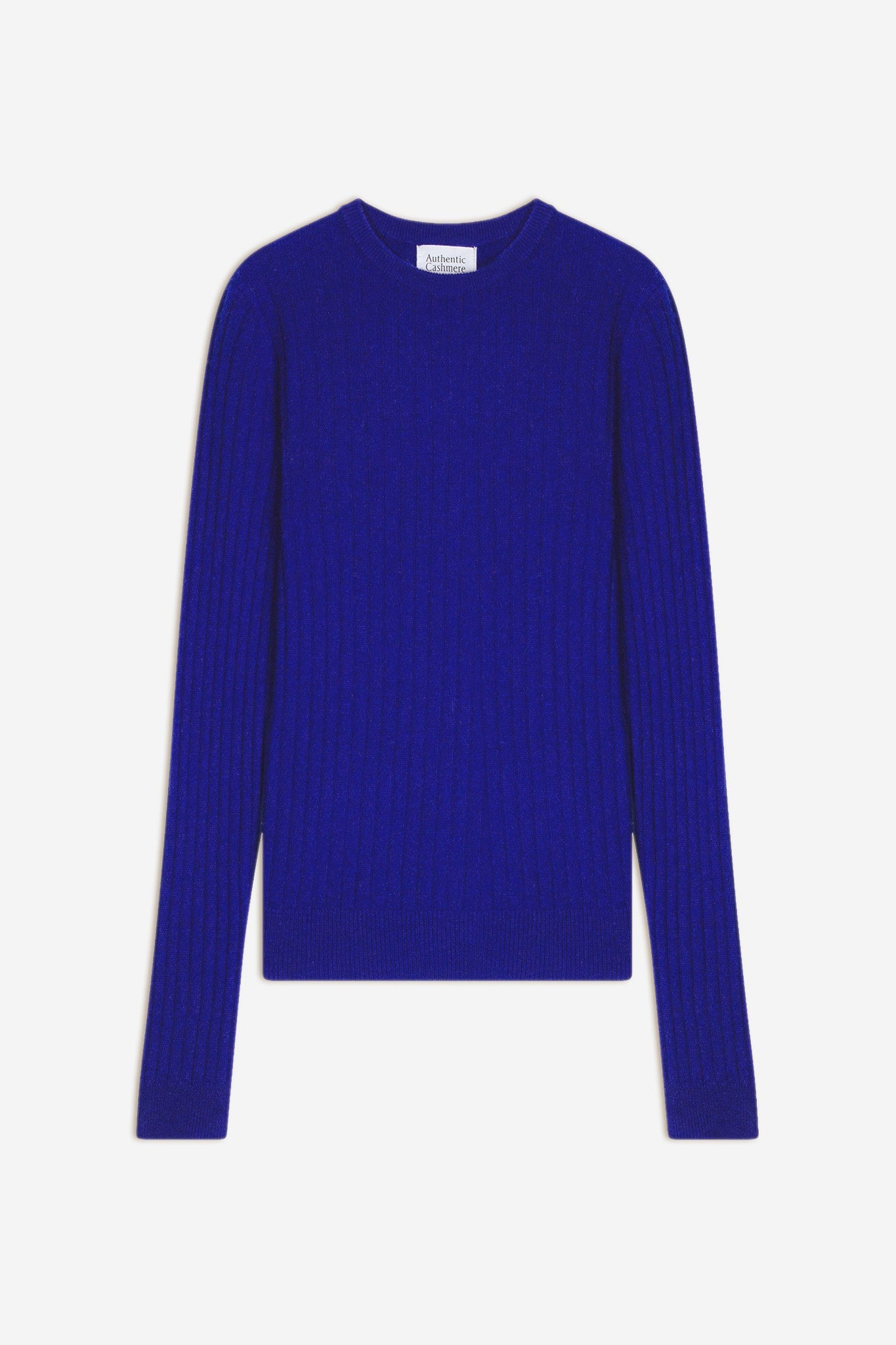 bella pull col rond indigo 100% cachemire
