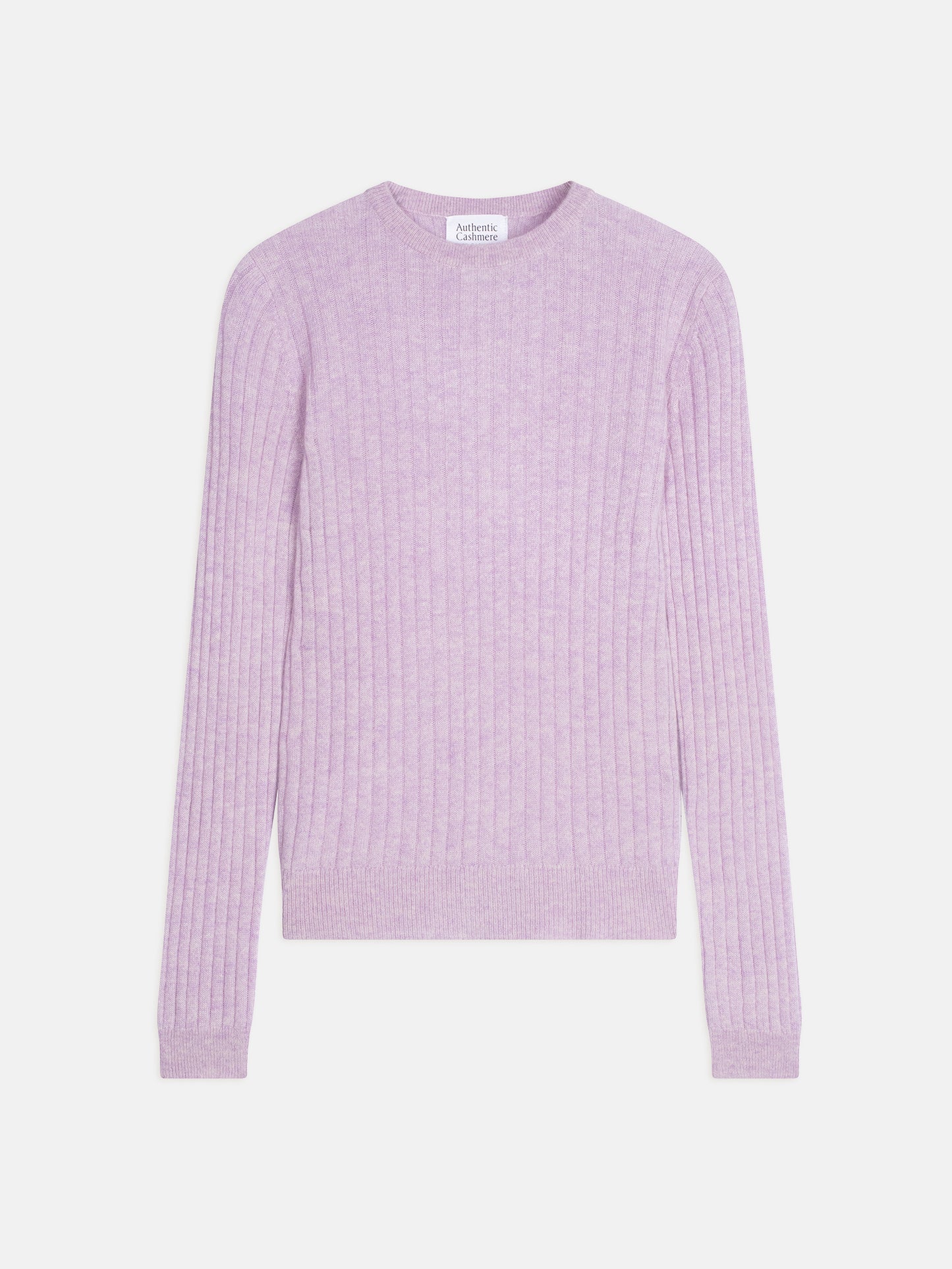 BELLA pull col rond mauve chiné 100% cachemire
