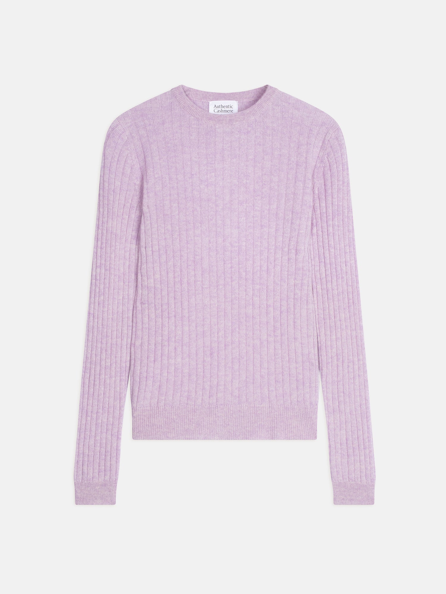 BELLA pull col rond mauve chiné 100% cachemire