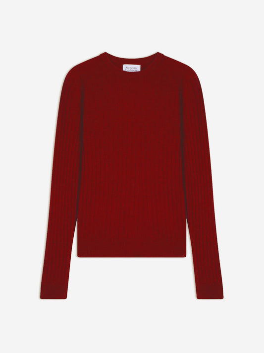BELLA pull col rond rubis 100% cachemire