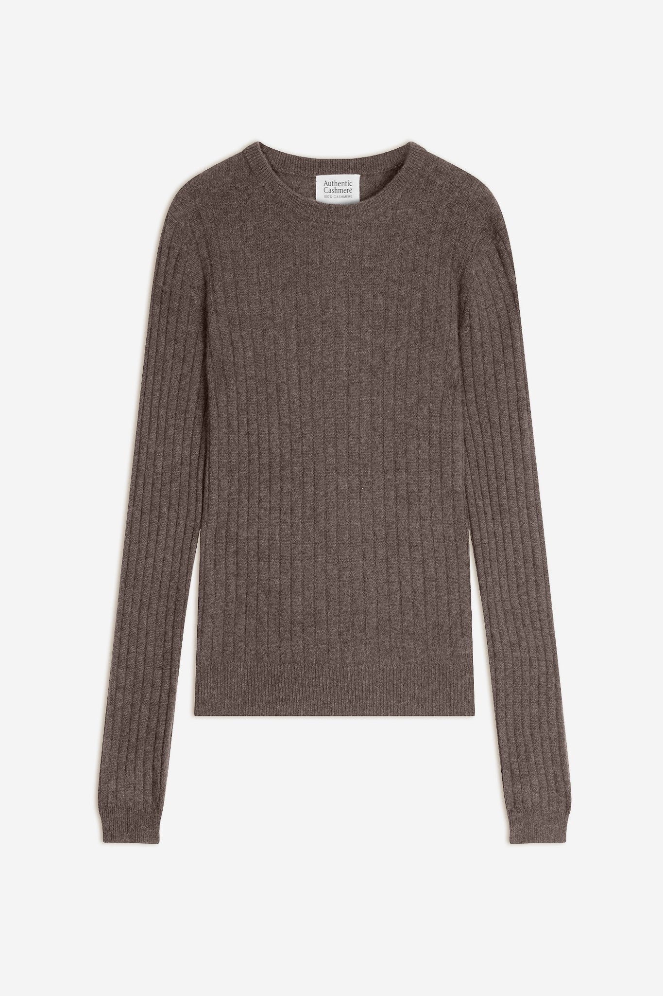 bella pull col rond taupe chiné 100% cachemire