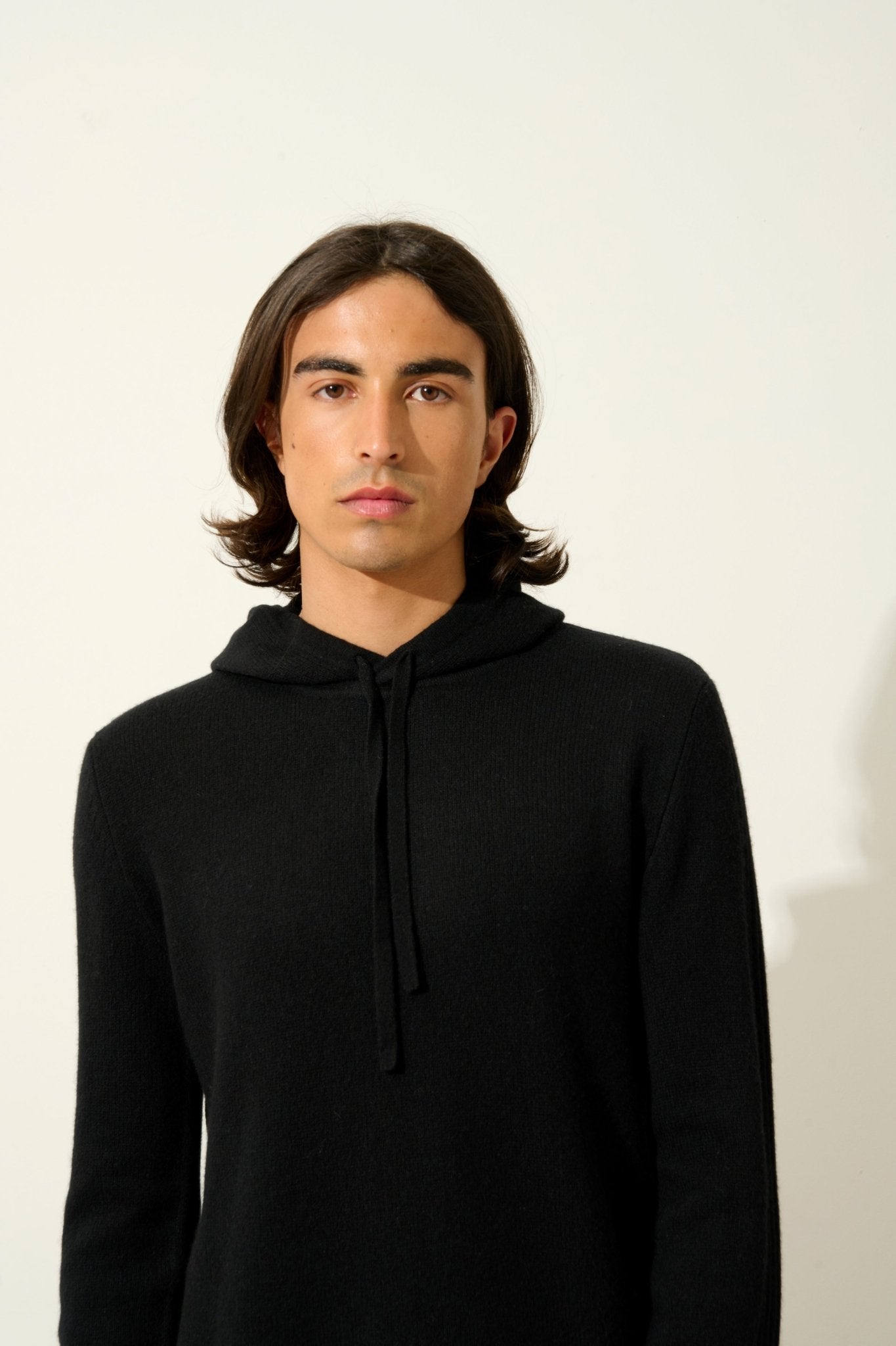 BENDT hooded sweater 4 threads black 100% cashmere