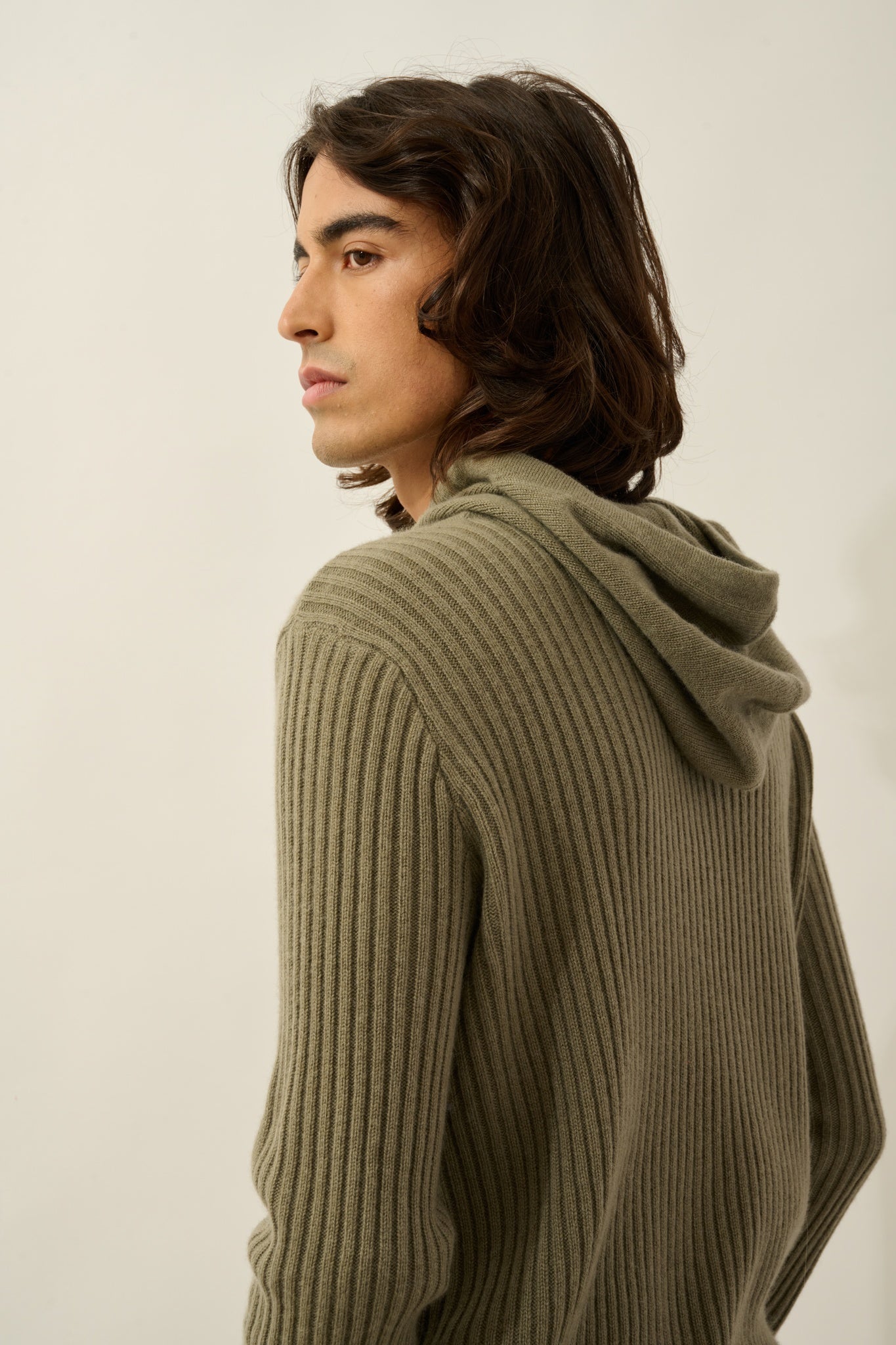 BENDT 4-thread army hoodie 100% cashmere