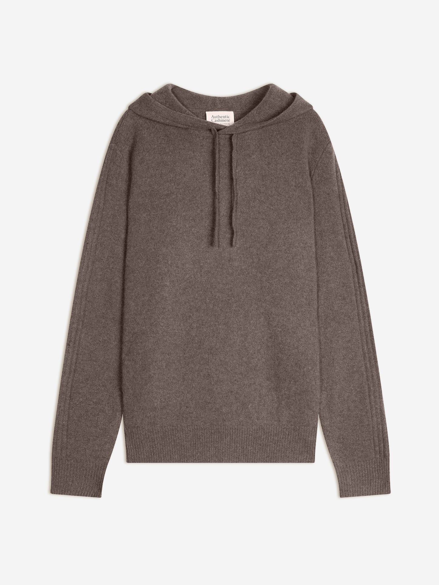 BENDT pull capuche 4 fils taupe chiné 100% cachemire