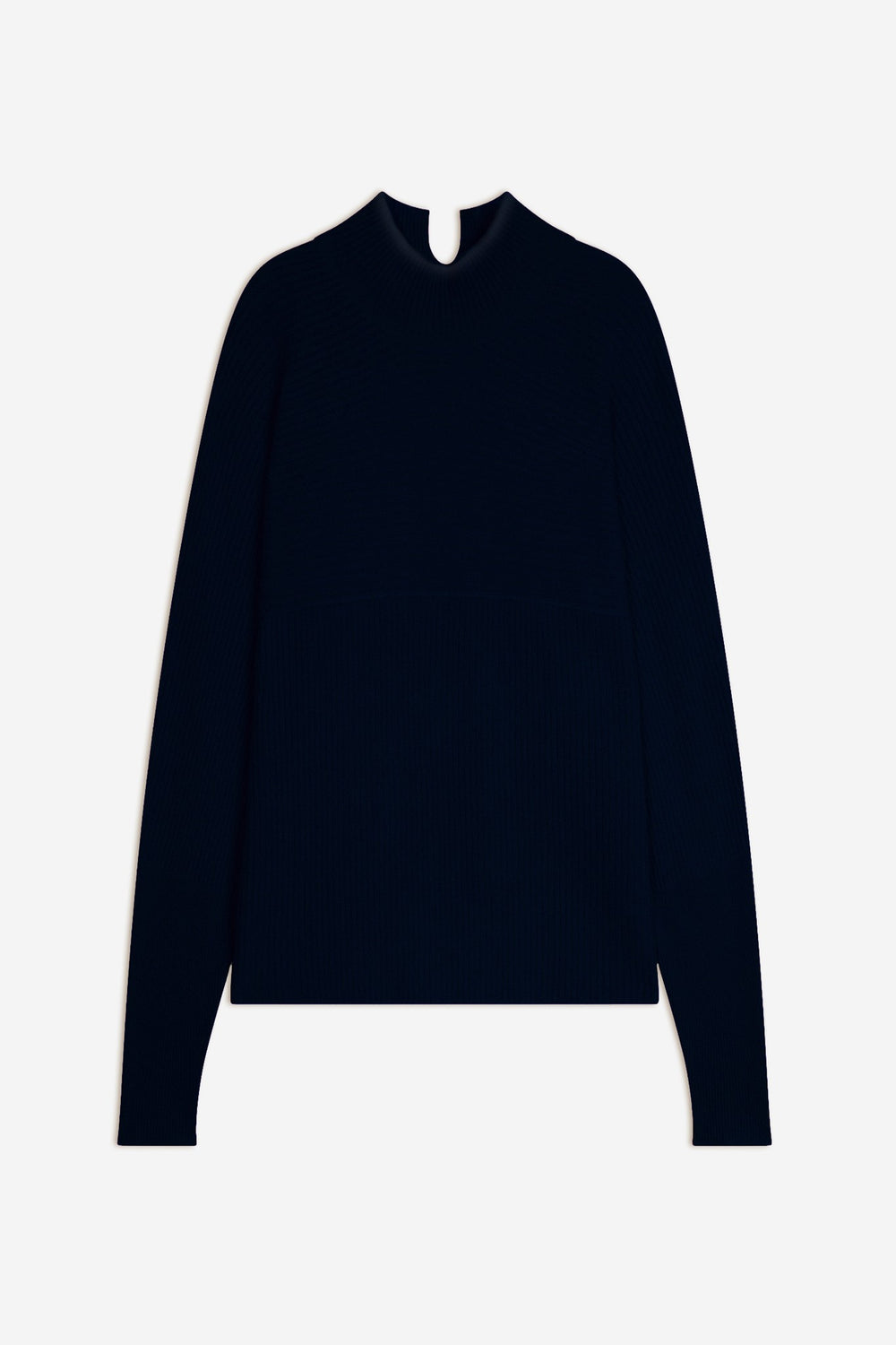 benedicte pull col montant navy 100% cachemire