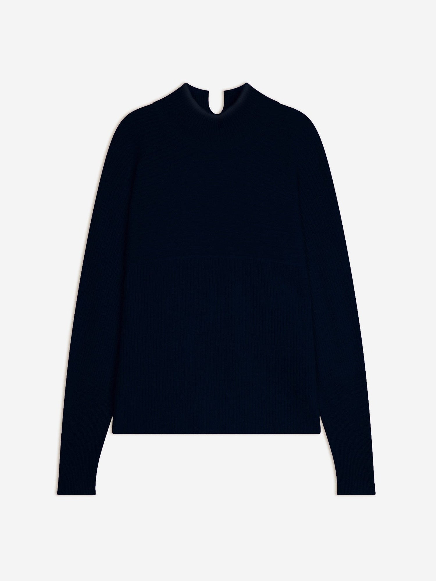benedicte pull col montant navy 100% cachemire