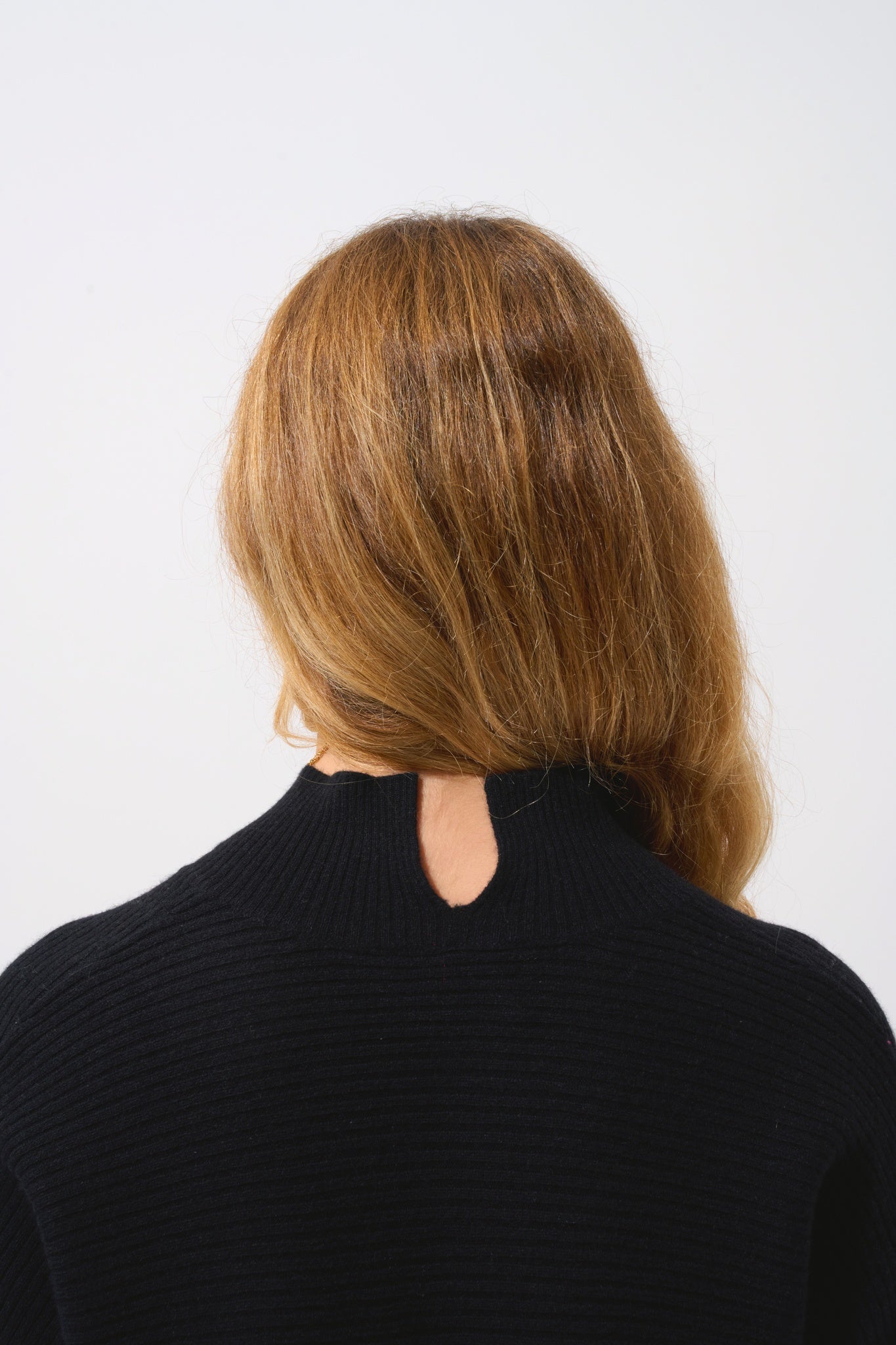 BENEDICTE pull col montant noir 100% cachemire