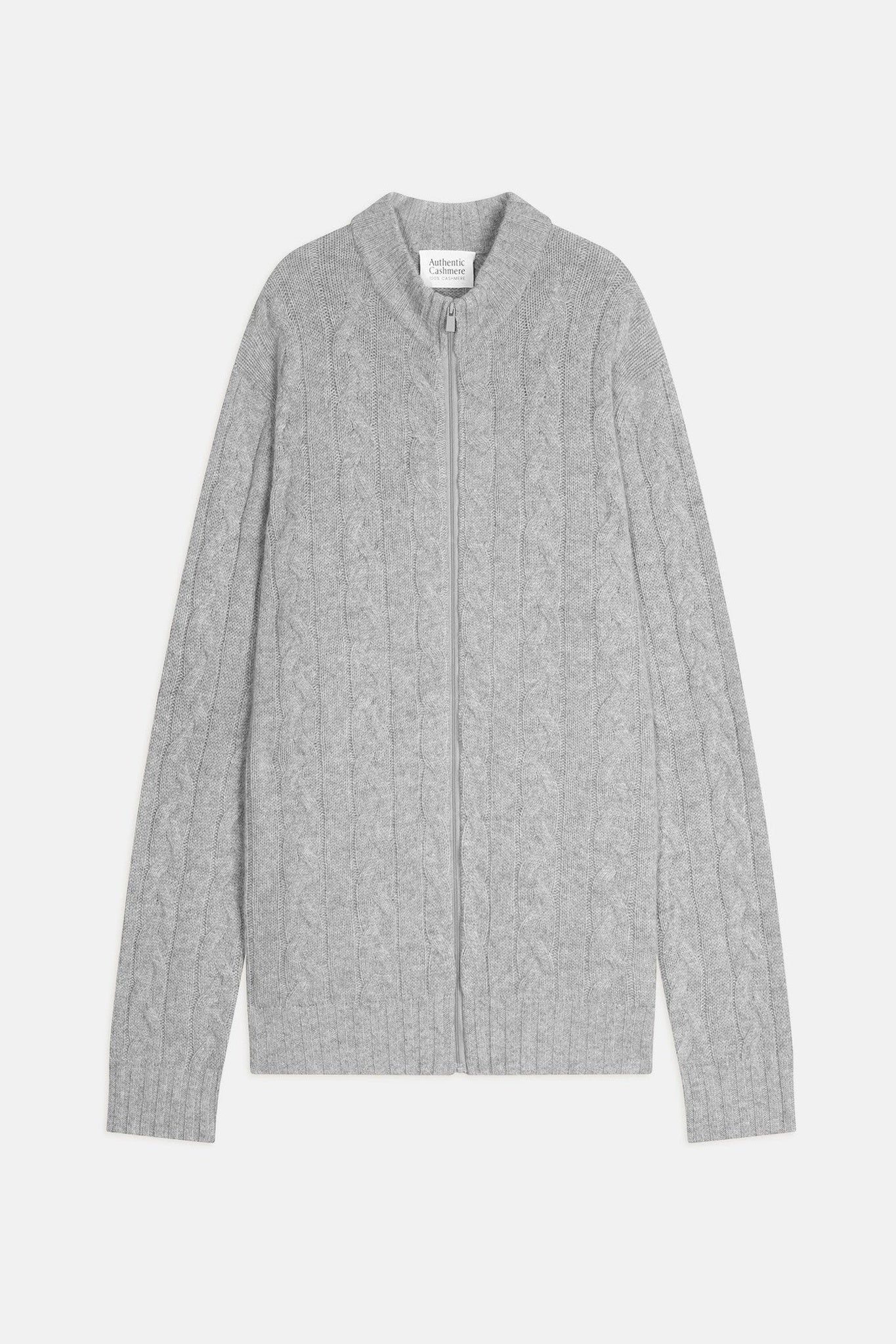 bertil gilet zippé col camionneur 6 fils nuage chiné 100% cachemire