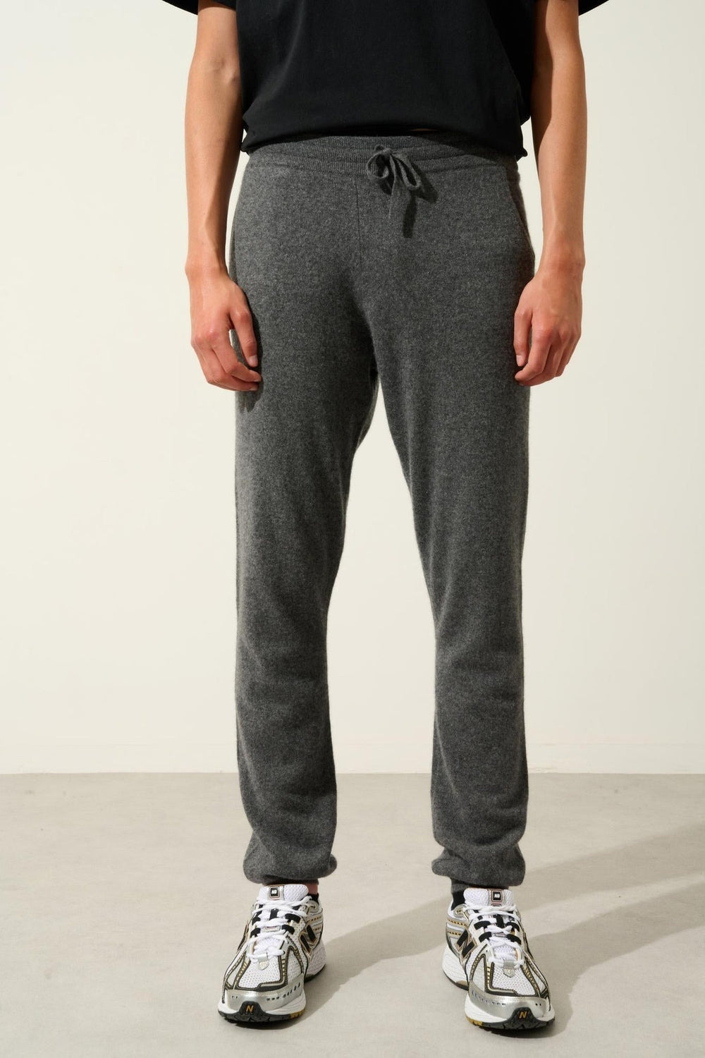 BICHET anthracite mottled jogging suit 100% cashmere