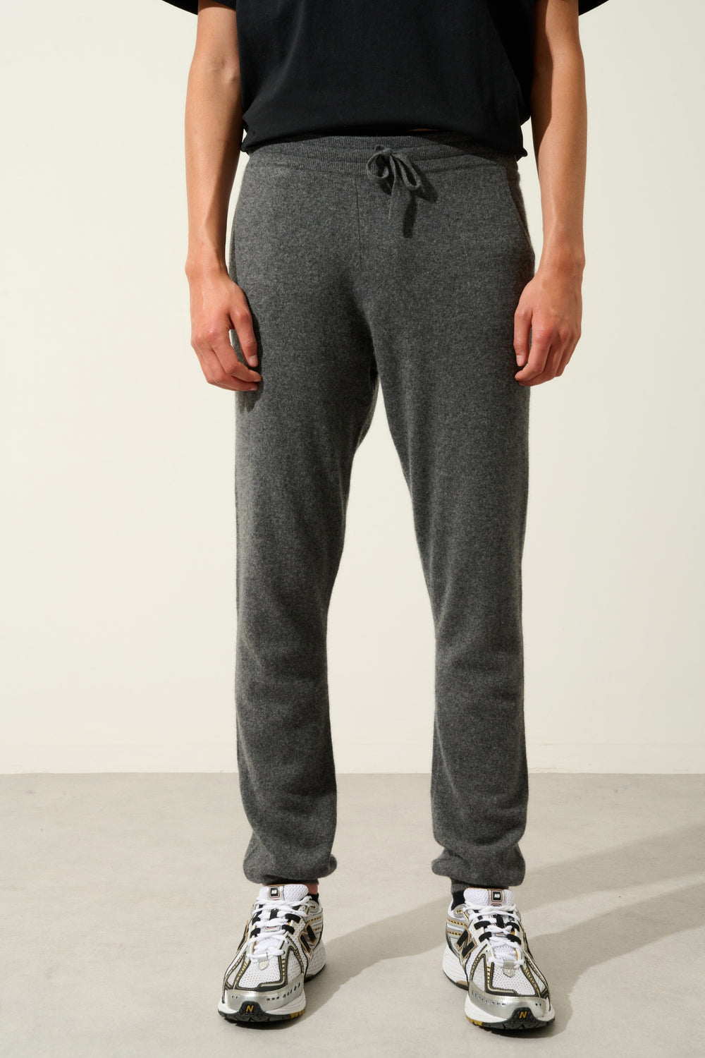 BICHET anthracite mottled jogging suit 100% cashmere