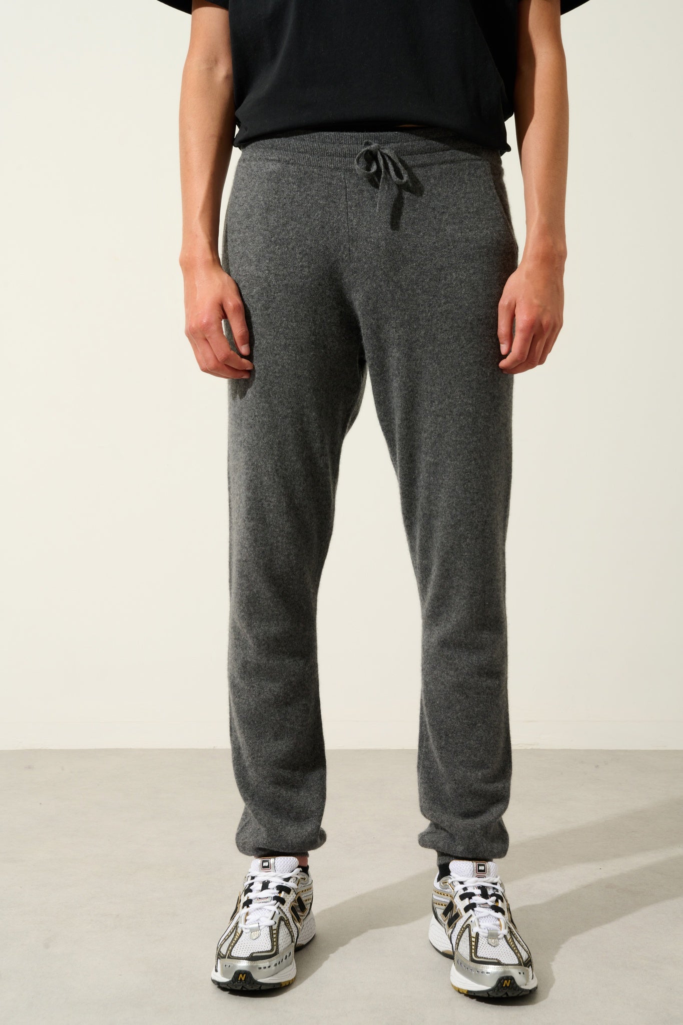 BICHET anthracite mottled jogging suit 100% cashmere