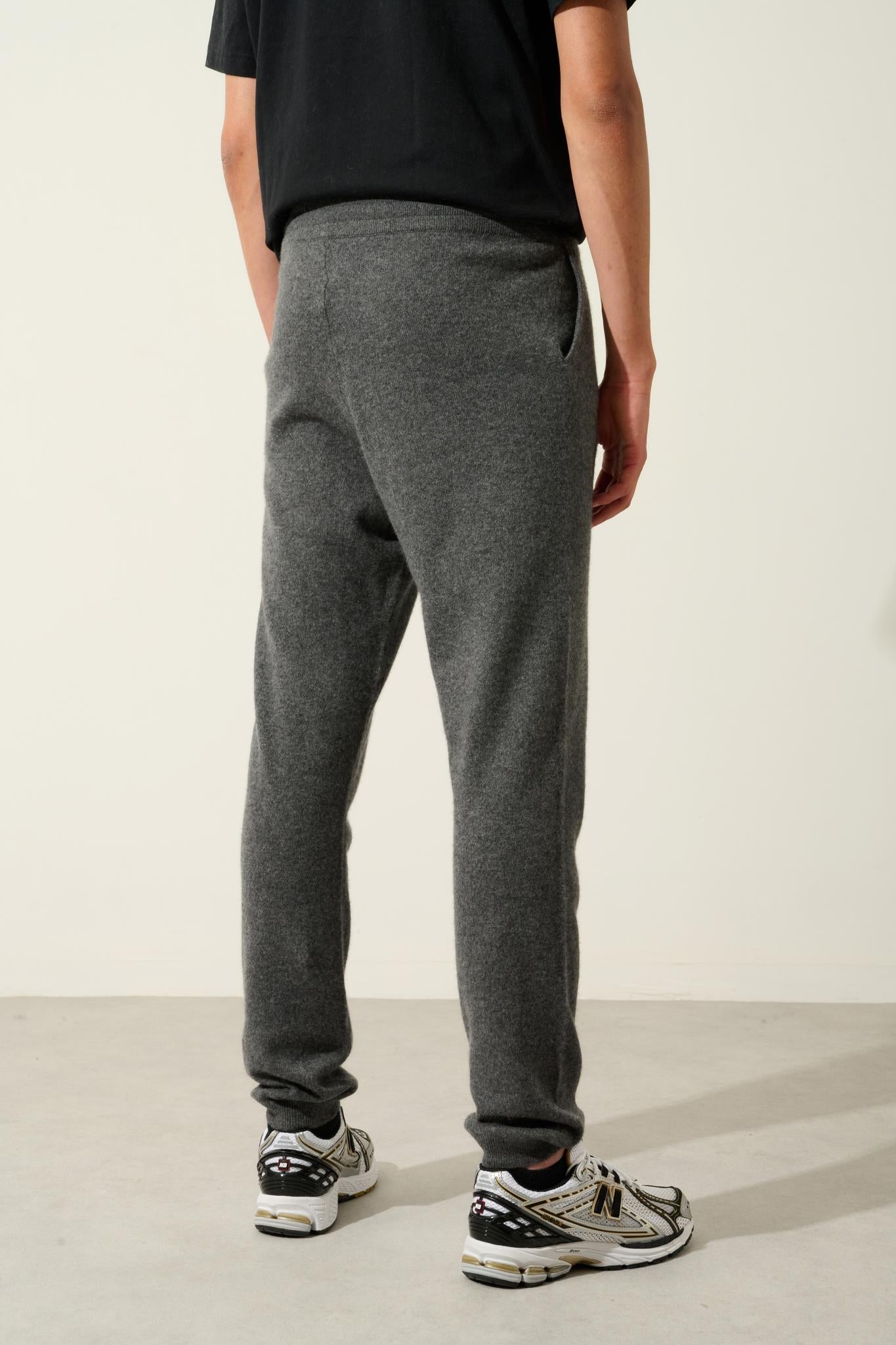 BICHET jogging anthracite chiné 100% cachemire