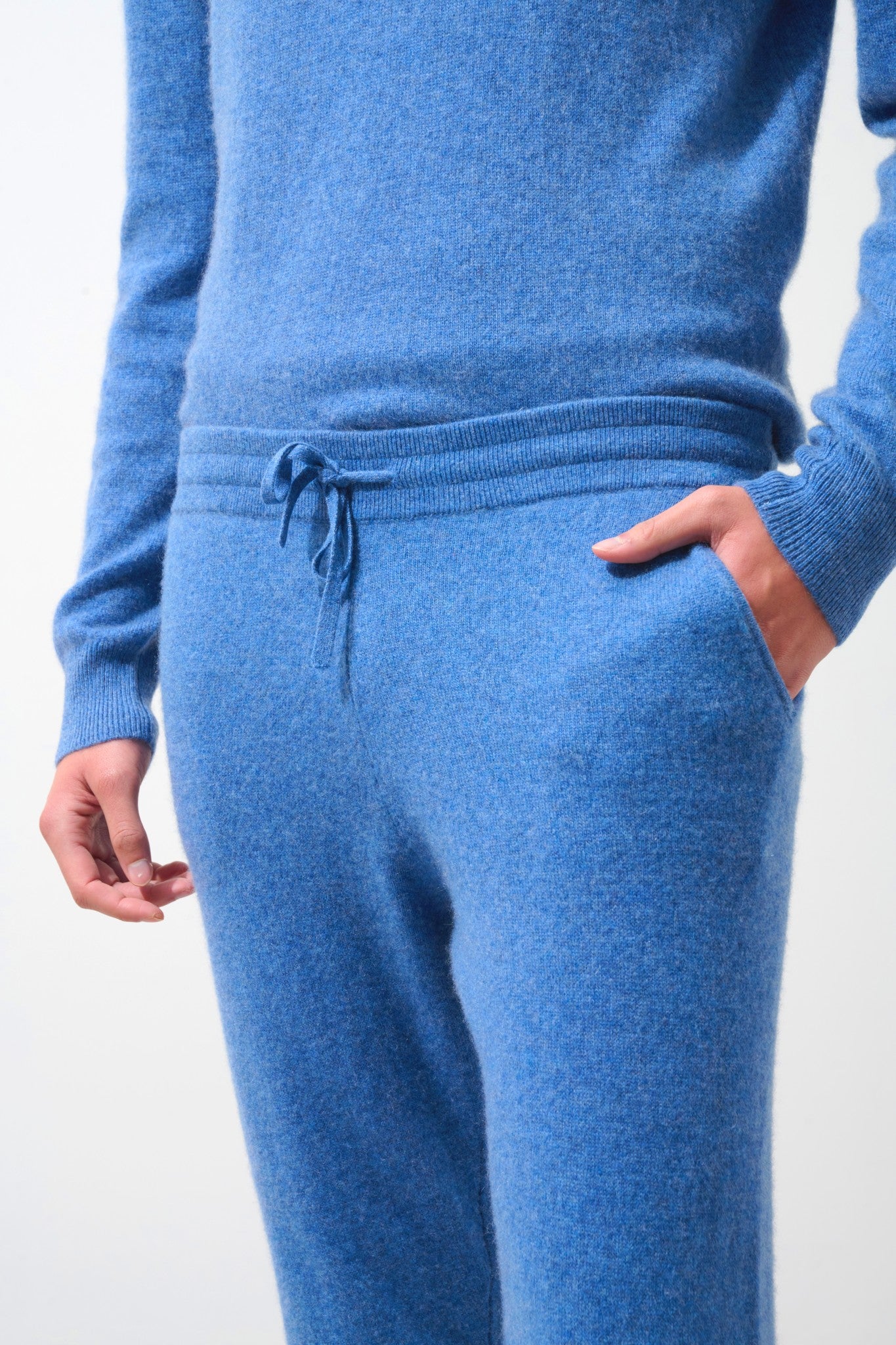 bichet jogging bleu denim 100% cachemire